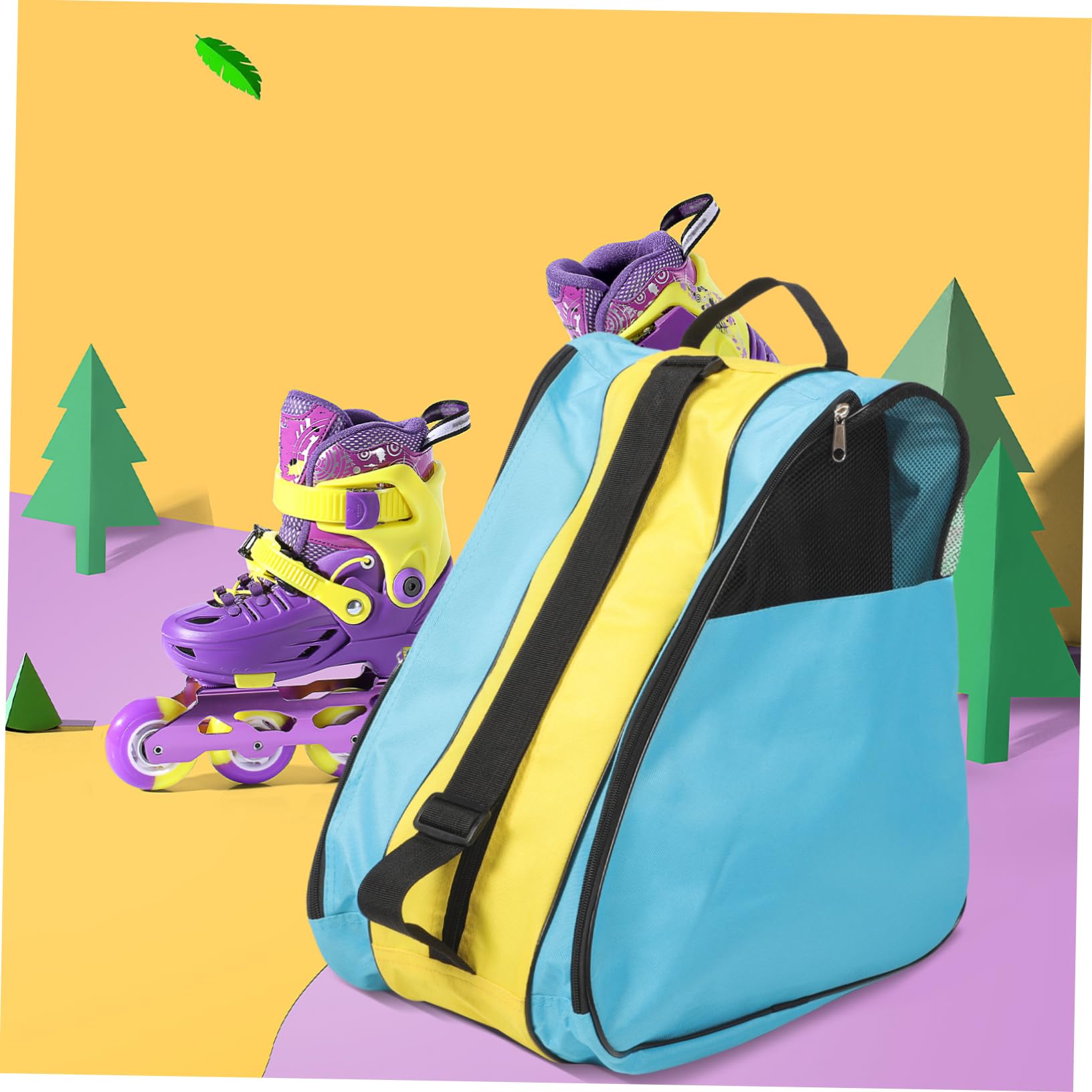Rollschuh Aufbewahrungstasche Für Eislaufschuhe Und Inline-Skates Geräumiger Skatebag Mit Verstellbarem Trageriemen Stilvolles Design Praktische Fächer Für Zubehör