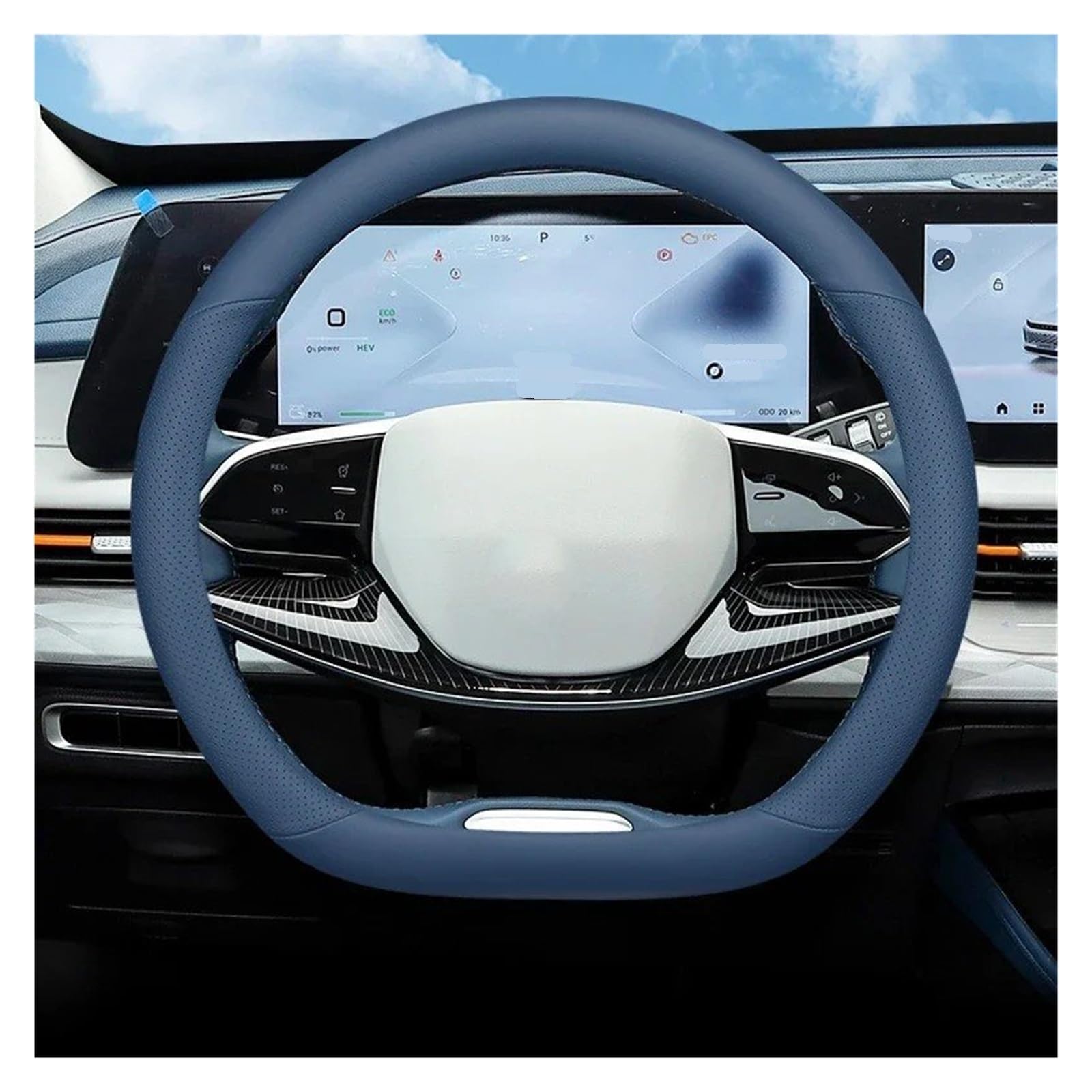 Funda De Volante De Cuero con Costura Manos Libres Antideslizante Universal para Todas Las Estaciones Compatible con EXEED RX TXL LX VX(2)