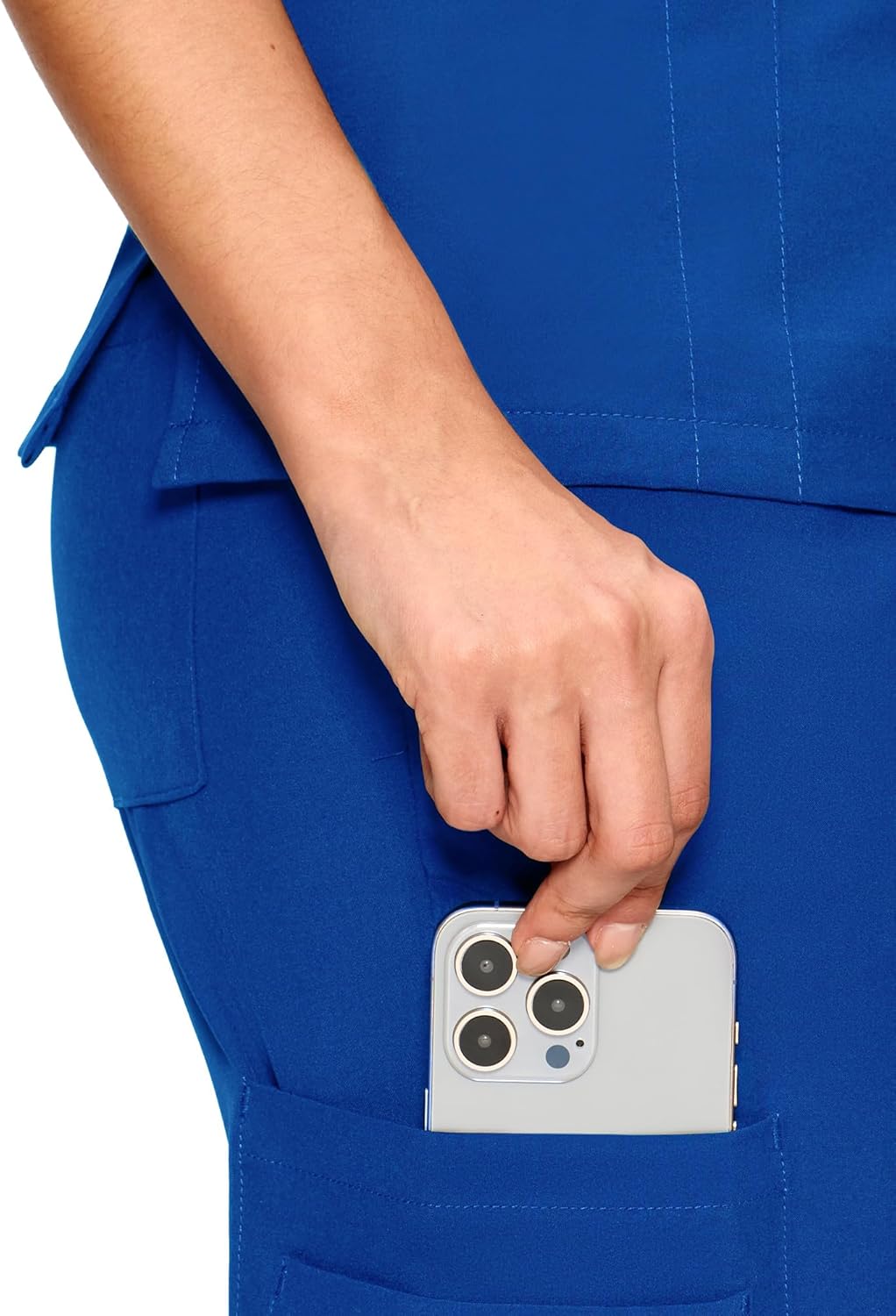 Scrubs for Women Set, Medical Women Scrubs, V-Neck Top and Straight Leg Pants with 11 Pockets (Relaxed Fit) - Image 5