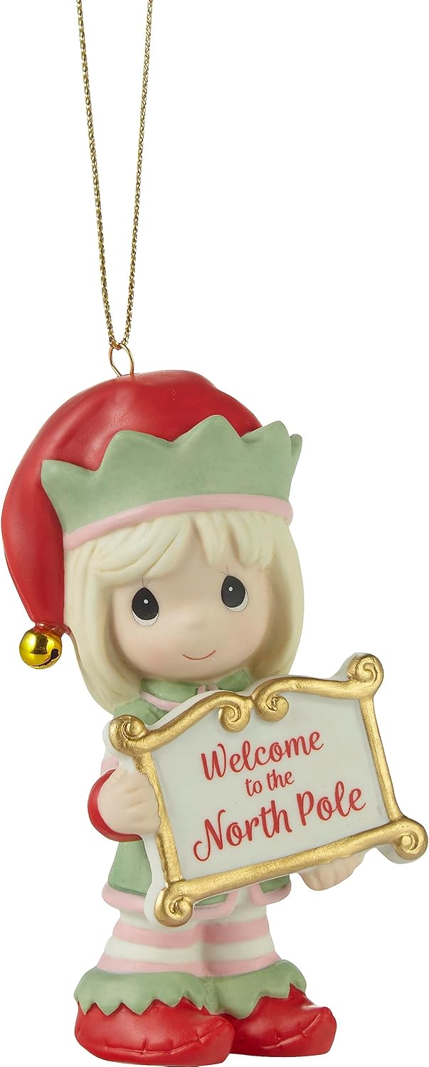 Precious Moments 231014 Greetings from The North Pole Annual Elf Bisque Porcelain Ornament