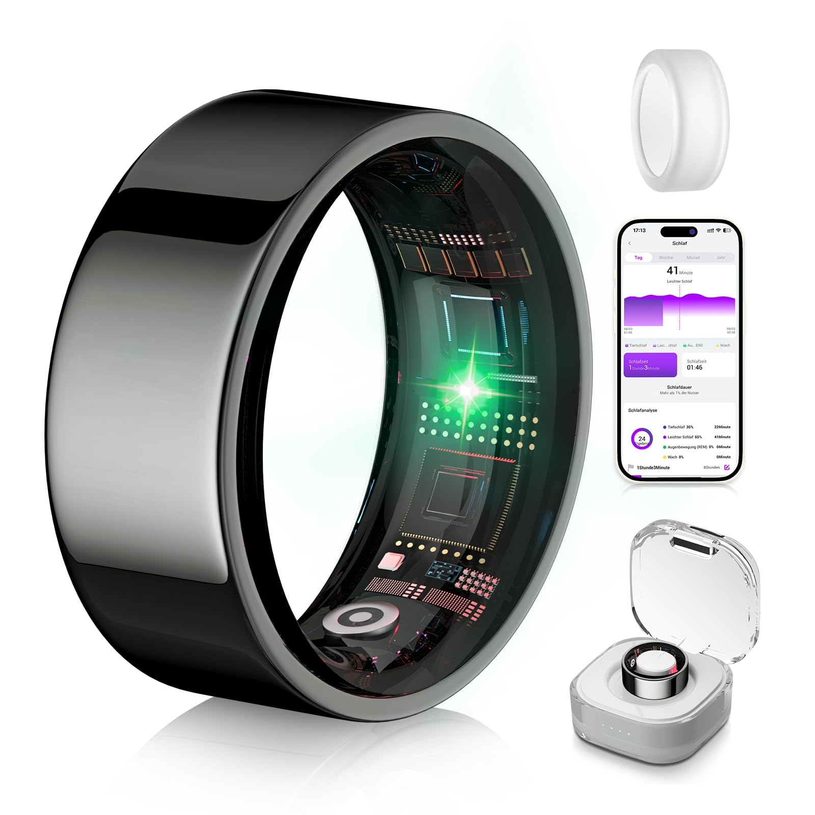 XSWCCJJ 6.0 Smart Ring & Inklusive Ladefach【Branchen Nr.1