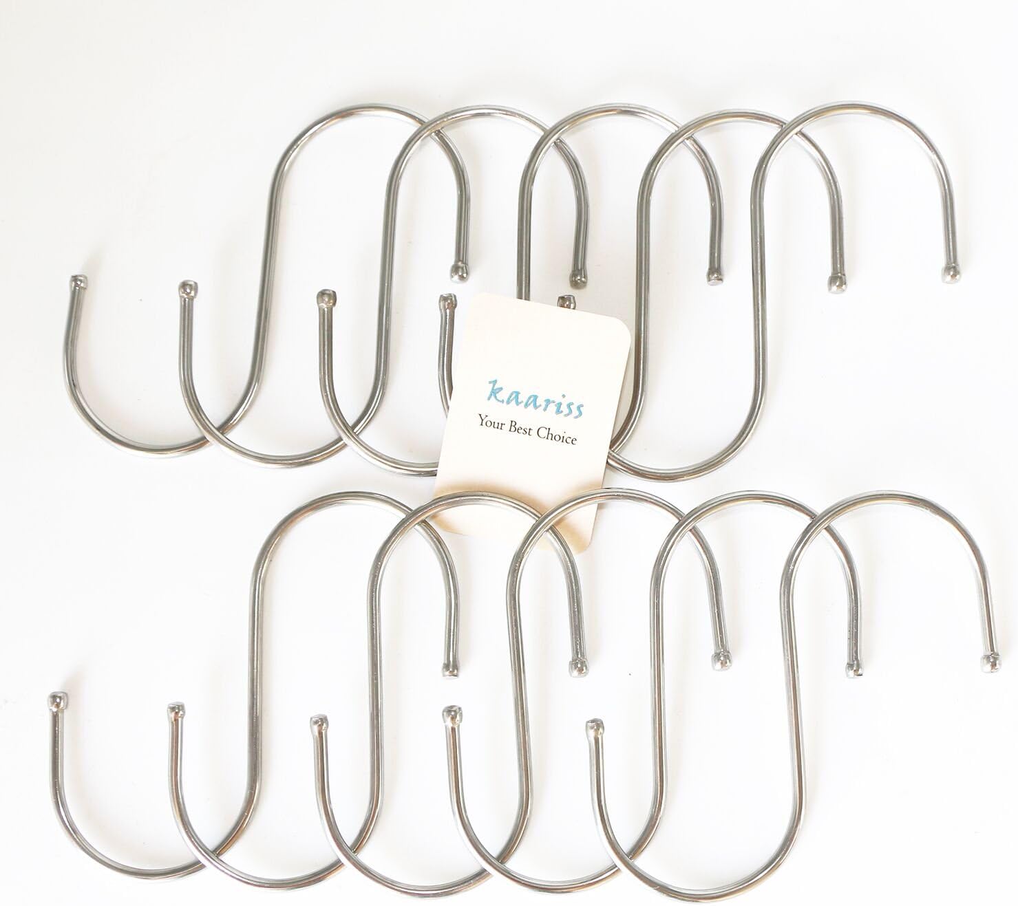 Wееklу Tор Sаlе Kaariss Premium 10-Pack Stainless Steel Round S Shaped Hooks Lіmіtеd Stосk Kaariss Premium 10-Pack Stainless Steel Round S Shaped Hooks