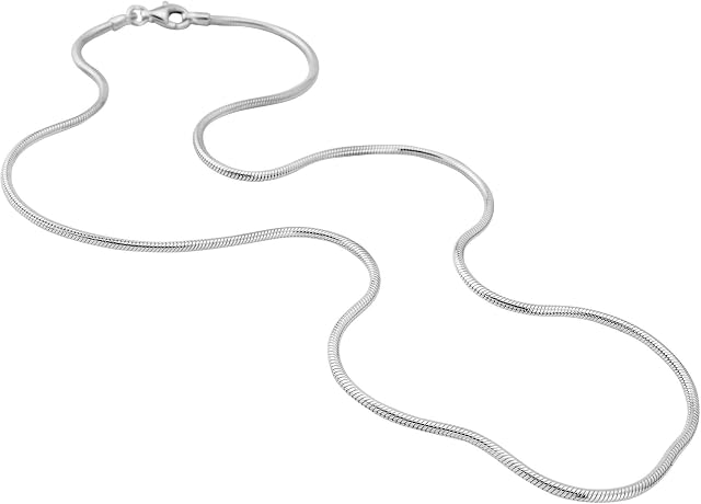 The Chain Company - Sterling Silver 16" 18" 20" 24" 28" 30" 40" Inch 1.6mm Thick Italian Snake Chain Necklace