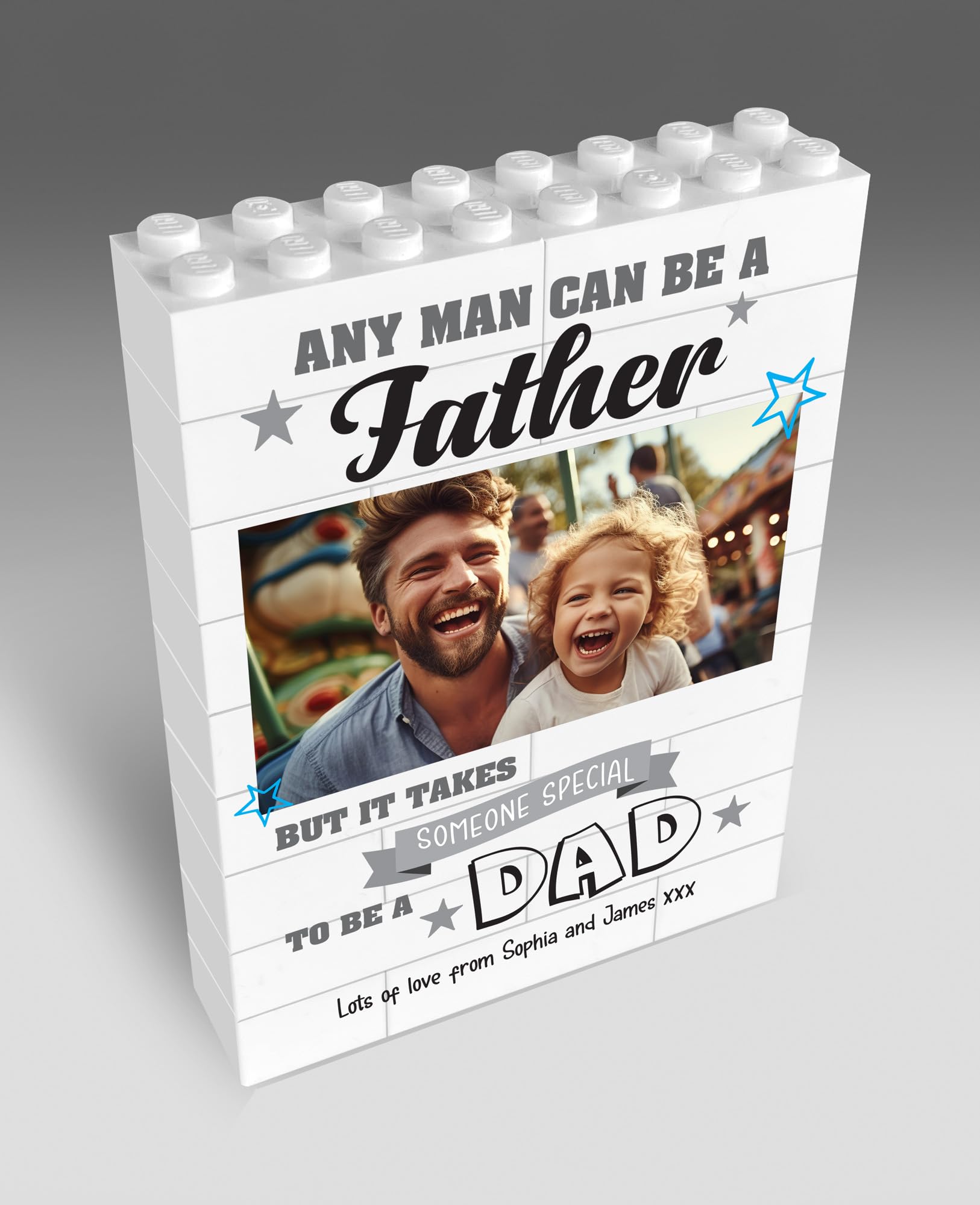 Star Online Personalised Father's Day Photo Building Block Gift Perfect Present For Dad Grandfather Grandad Him 20 Pieces