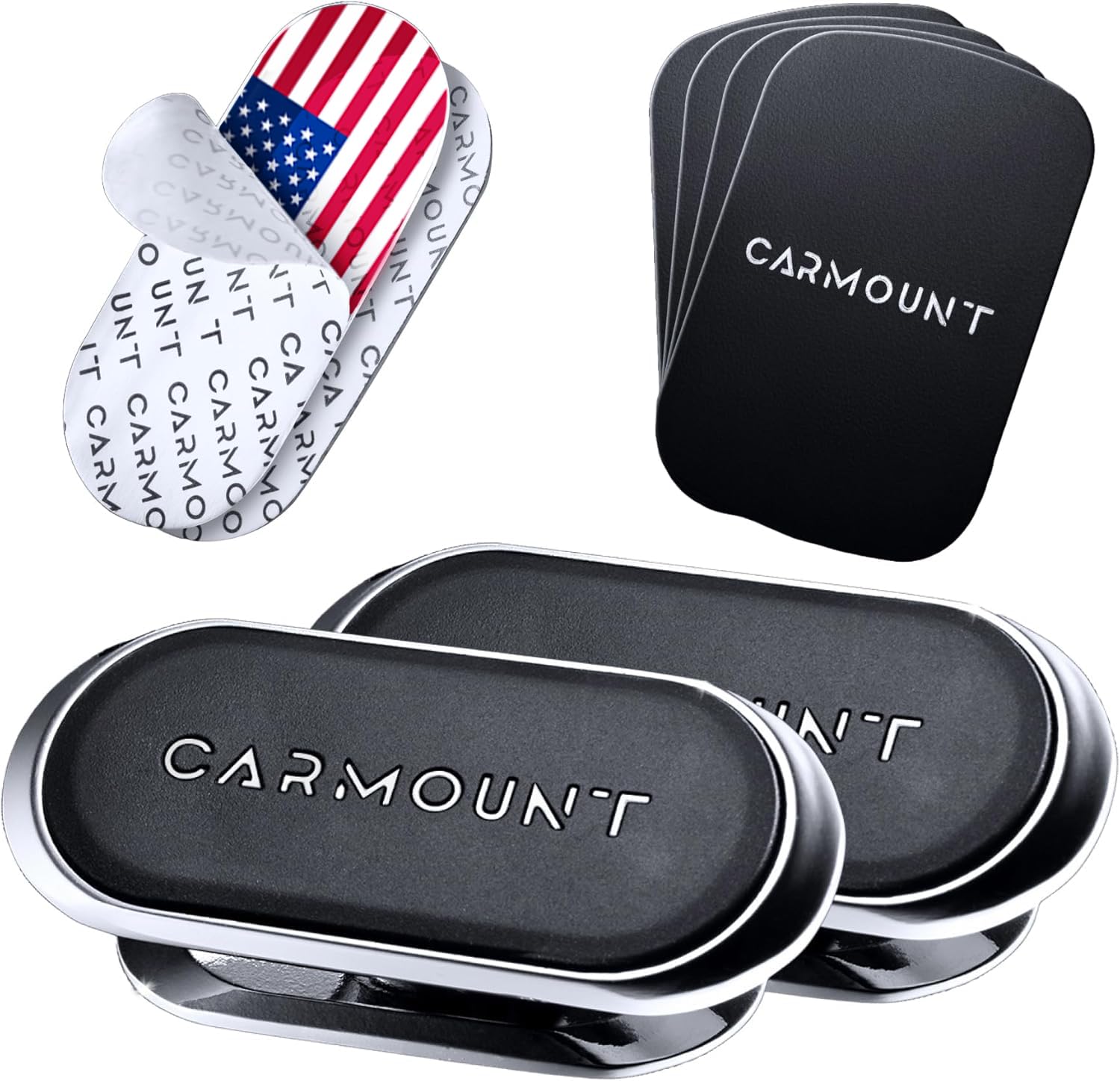 CARMOUNT F1 Dashboard Car Mount | Magnetic Phone Holder for Car, Ultra Strong 8X N52 Magnets, 360° Rotation, Universal Dash Mount for All Phones (2-Pack) | Car Mount Magnet