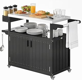 14 Walkout Basement Patio Ideas Under the Deck 21 Outsunny Outdoor Bar Cart with Storage Cabinet, Stainless Steel Top Kitc...