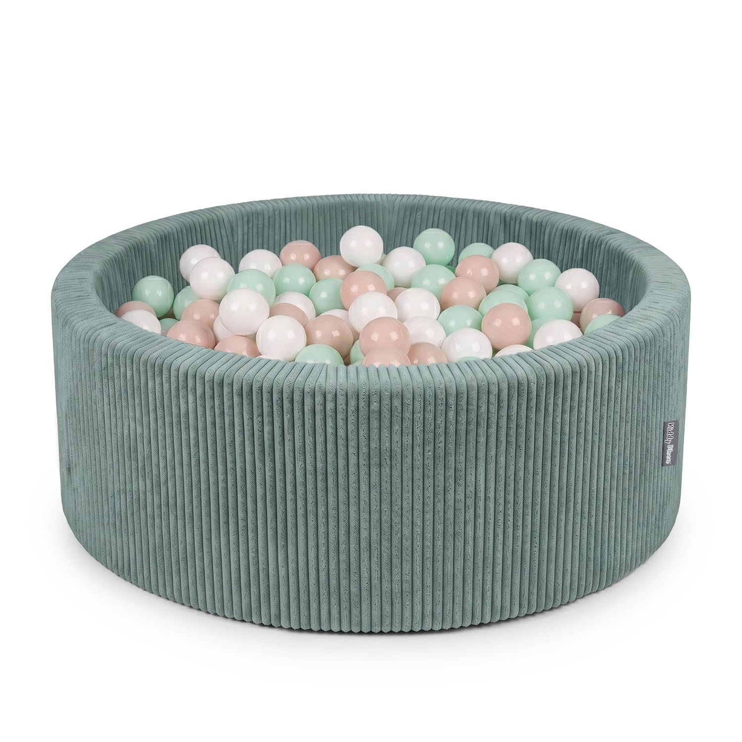 KiddyMoon Ball Pit For Baby And Toddler, Soft Play Ball Pit, 90 X 30 Cm With 200 Balls, Soft Foam Ball Pool, Ribbed Washable Cover
