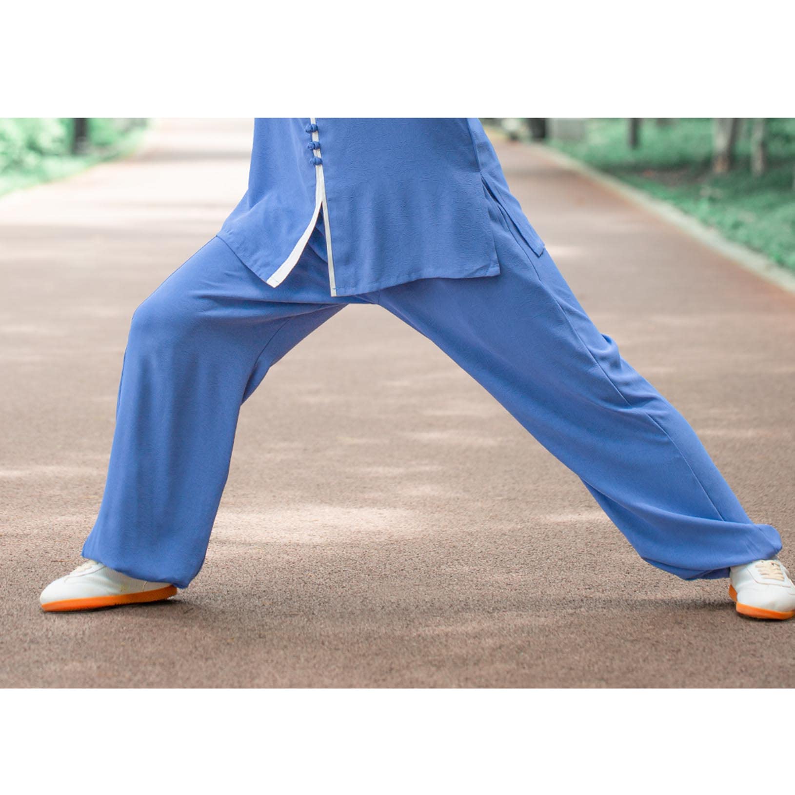 Abbigliamento e Pantaloni da Donna a Maniche Corte, Abbigliamento Cinese per Kung Fu, Uniforme per Arti Marziali, Denim Blu S