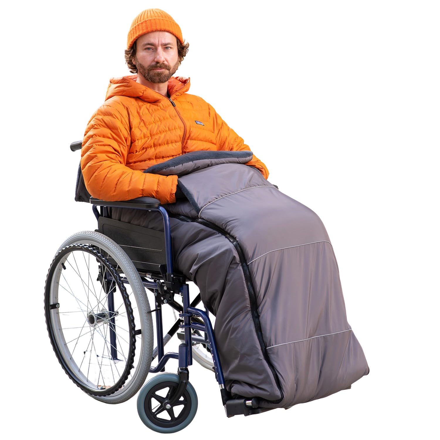 novely® OWEN Fußsack Rollstuhl Soft Fleece Schlupfsack Rollstuhlsack Erwachsene Thermofußsack Winter Farbe: 02 Graphit
