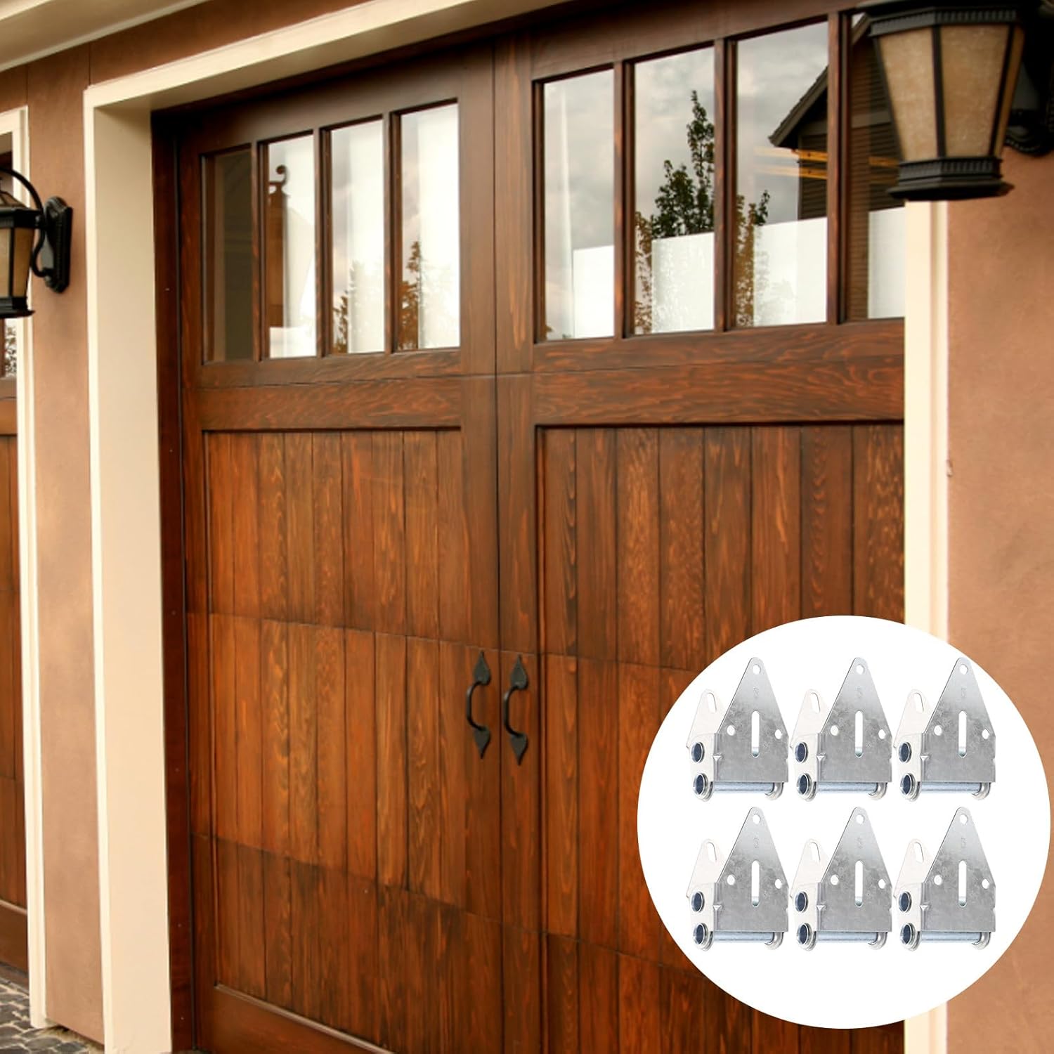 NOLITOY 6pcs Heavy Duty Residential and Commercial Garage Door Hinges Replacement Steel Garage Door Accessories for Compatible with Light Commercial Use