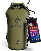 Vista 54 de Earth Pak Bolsa Seca Impermeable - Mochila Impermeable de Cierre Enrollable Superior Mantiene el Equipo Seco para Kayak con Funda Impermeable