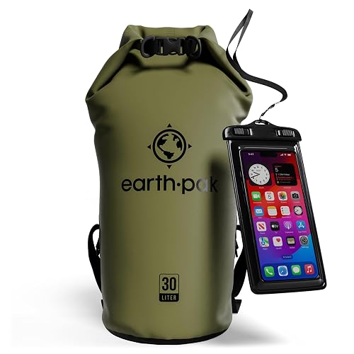 Earth Pak 30L waterproof dry bag roll-top backpack for surf trips