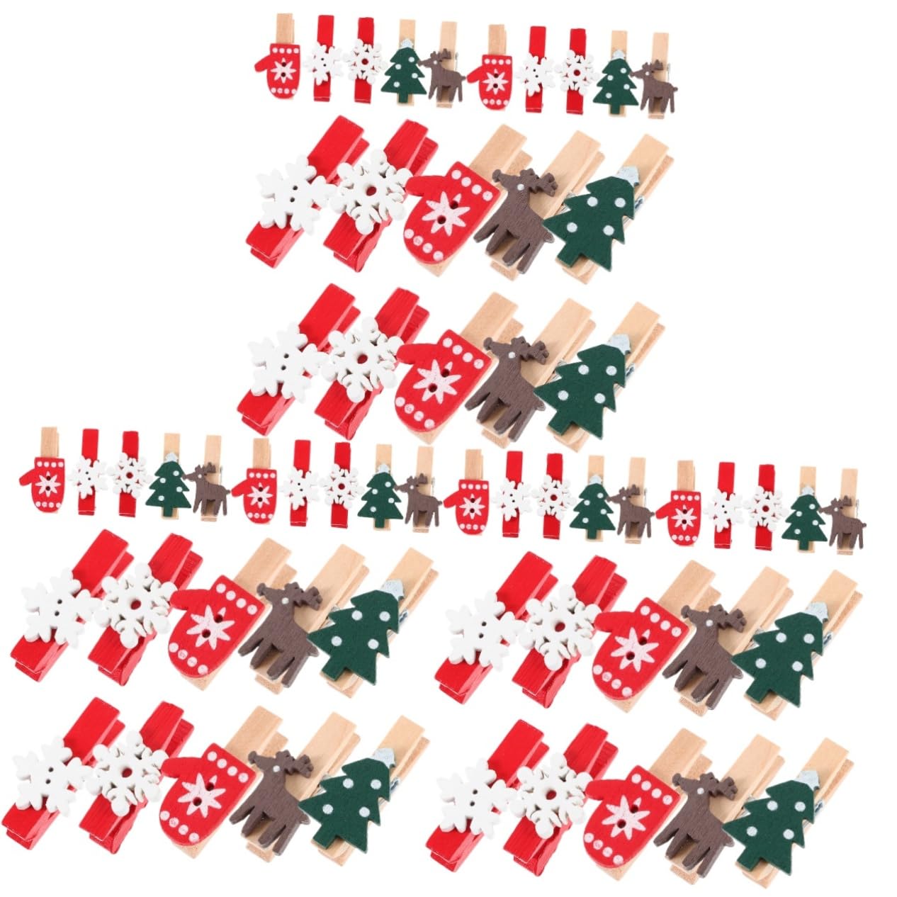 IMIKEYA 375 STK Mini-wäscheklammer Für Fotoclips Zu Weihnachten Schneeflocken-fotoclips Dekor Weihnachtswäscheklammern Halter Für Weihnachtsnotizen Weihnachts-memo-Clips Holz
