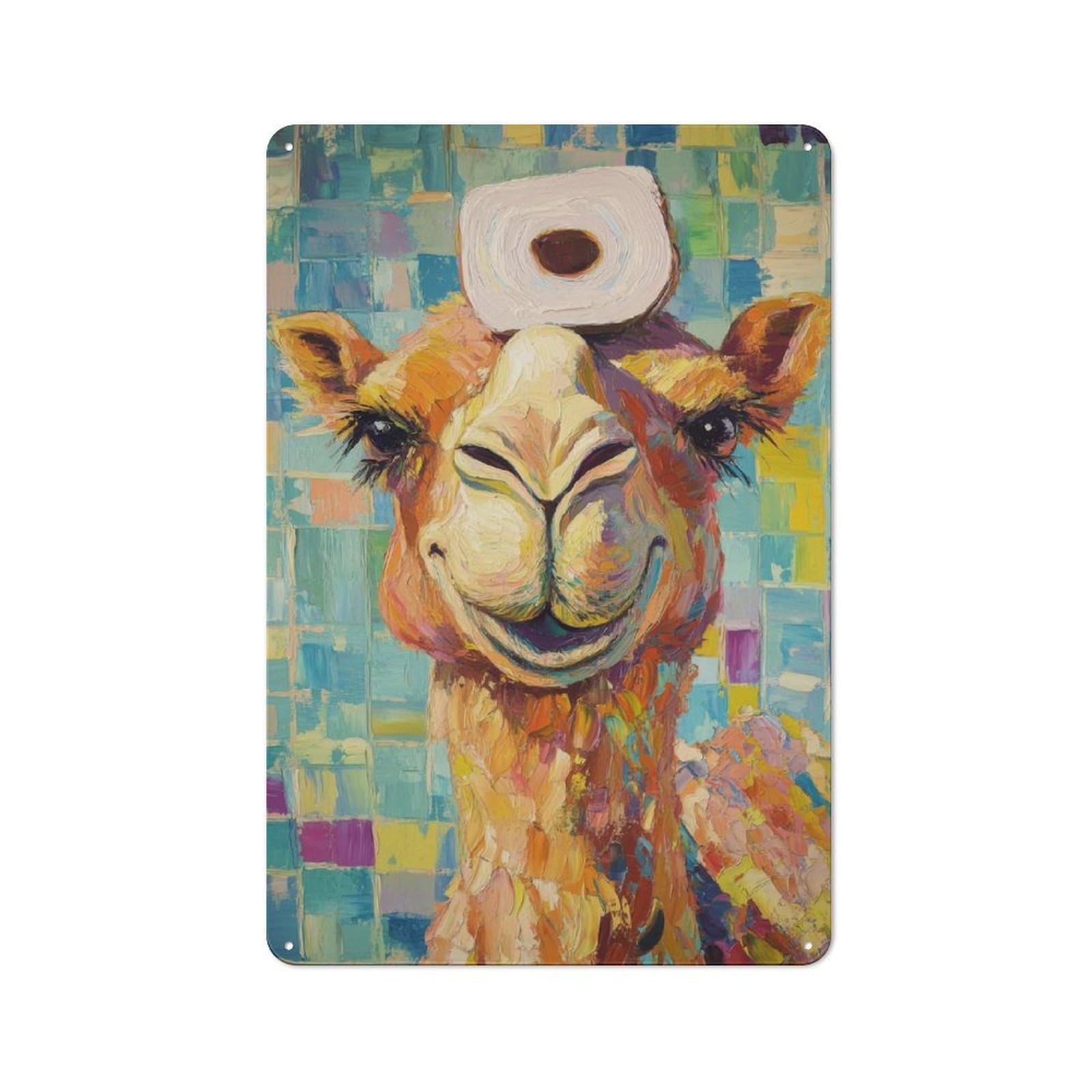Junmoney Camel With Toilet Paper Tin Sign 30X20cm With For Bar Or Restaurant, Retro Decor, For Garage, Workshop And Man Cave Decoration