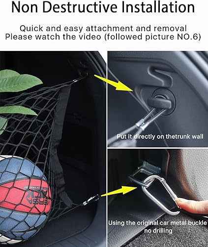 Miniatura 5 de Red de carga para Toyota Highlander - Organizador de almacenamiento de maletero elástico resistente estilo sobre para Highlander 2014-2025, red de