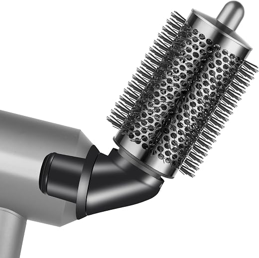 PUREGUST Upgraded Large Round Brush Attachment for Dyson Hair Dryer Jumbo Bigger Oval Round Volumizing Brush Accessories,Gery