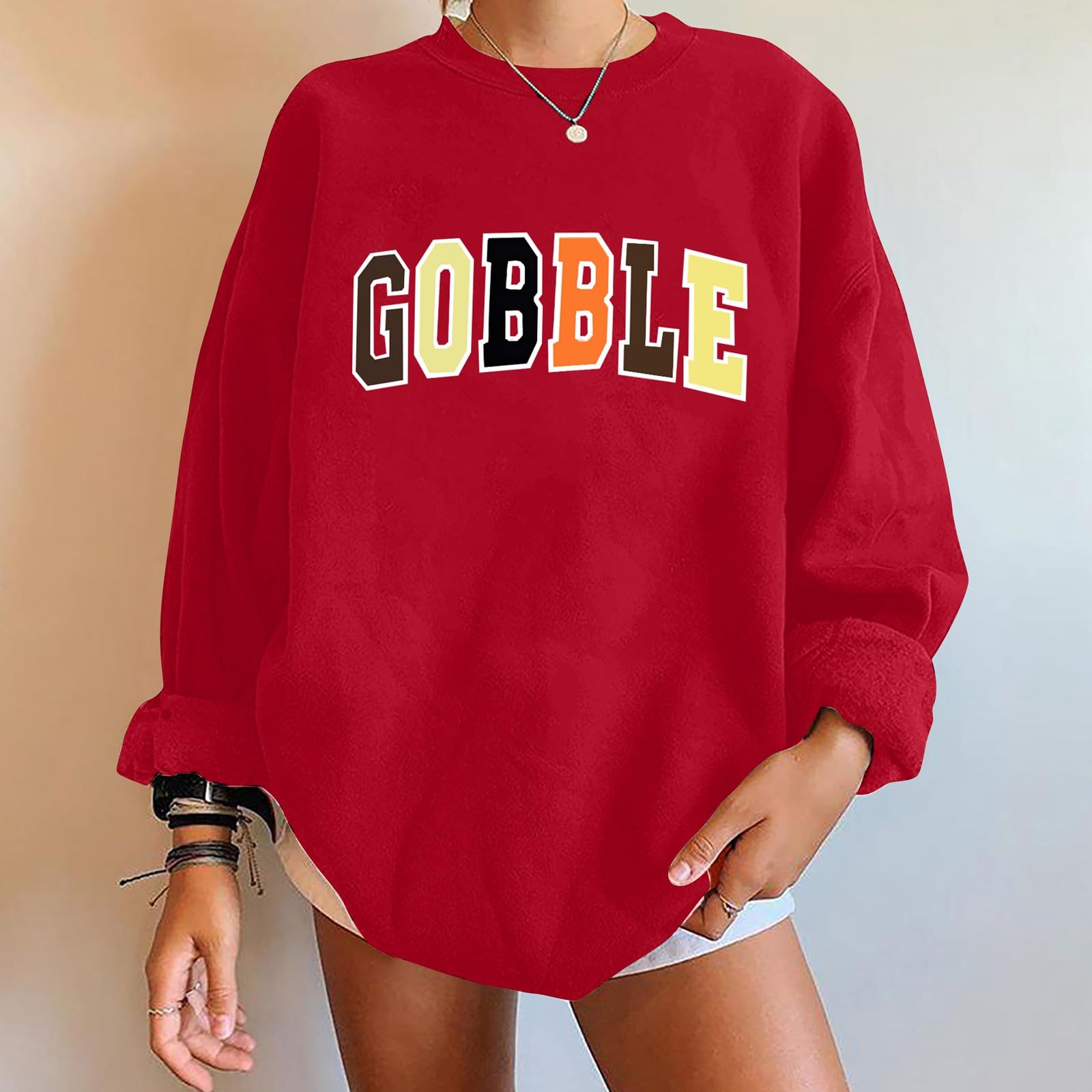 Sudadera De Mujer,Sudadera con Capucha y Cuello Redondo, sin Capucha y con Estampado de Letras, de Manga Larga, Informal, Suave y cómoda, a la Moda para Uso Diario y Conjuntos.