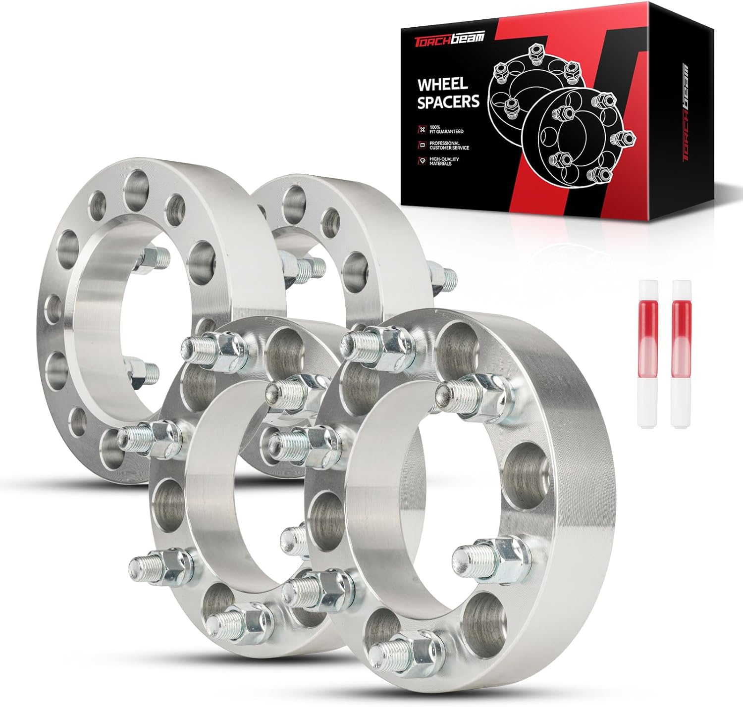 Torchbeam 6x5.5 1.5 inch Wheel Spacers for 1500, Silverado 1500, Silverado 1500 LTD, Sierra 1500, Silverado 1500 LD, Sierra 1500 Limited, Suburban, Tahoe, 108mm Center Bore & M14x1.5 Studs