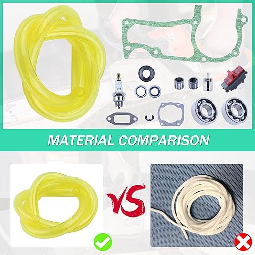 Miniatura 7 de Junta de mufla del cárter del cilindro de la motosierra, sello de aceite, cojinete de bolas del cigüeñal, kit de 15 piezas para Husqvarna 362 365