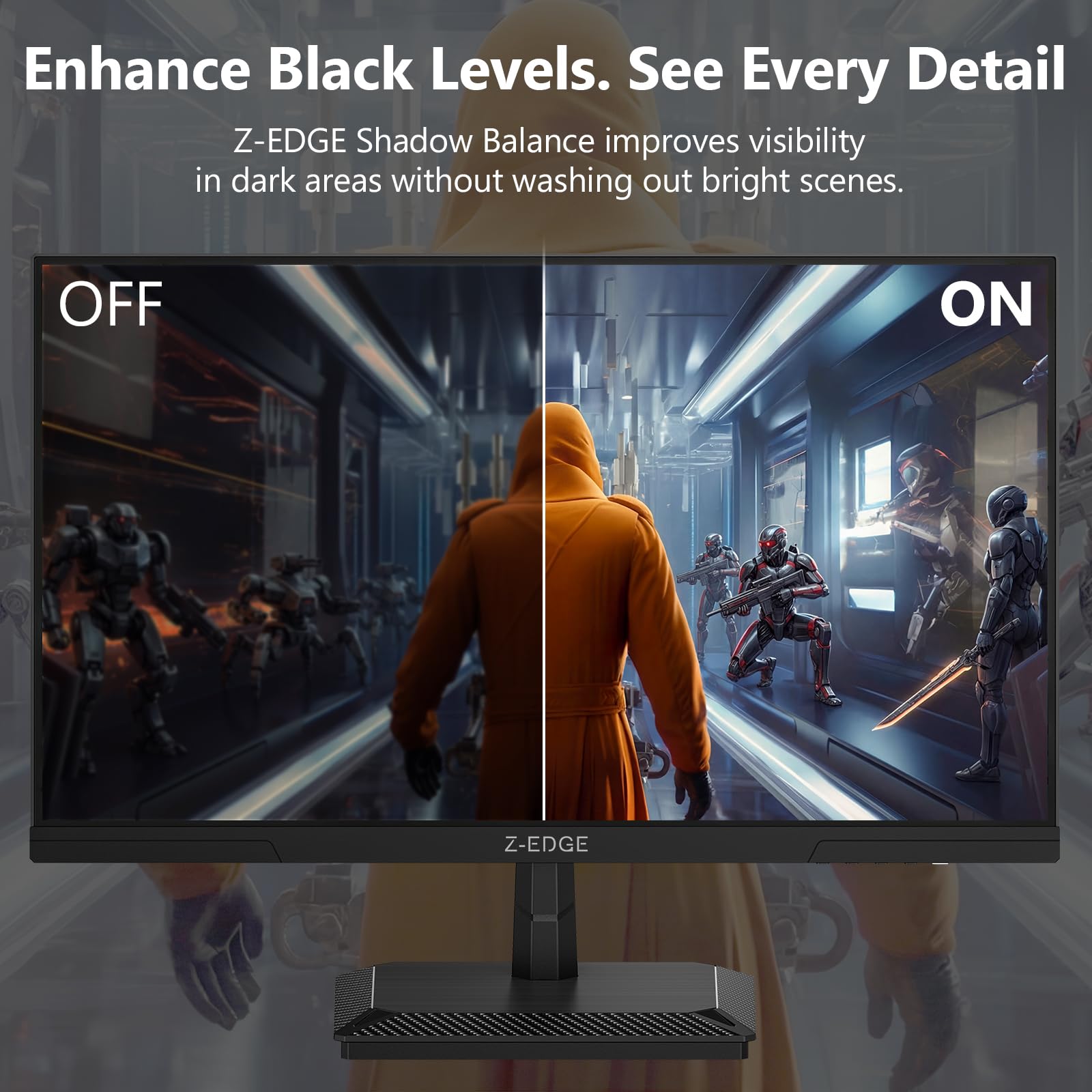 Z-Edge Monitor de Juego 27 Pulgadas 320 Hz 300 Hz, Monitor IPS rápido 2K QHD 1440p, frecuencia de actualización MPRT G27IS 1 ms, sRGB 99%, Equilibrio de Sombras, Pip/PBP, HDMI 2.1 x 2, DP 1.4 x 2