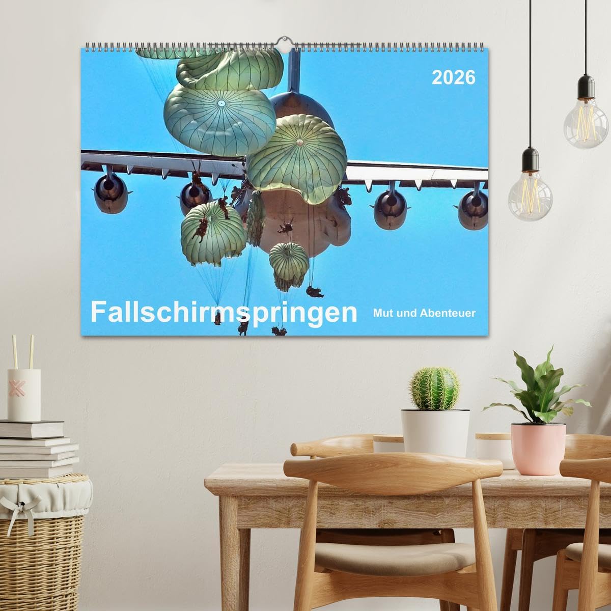 Fallschirmspringen - Mut und Abenteuer (Wandkalender 2026 DIN A2 quer), CALVENDO Monatskalender: Fallschirmspringen - eine unglaublich extreme, aber auch faszinierende Erfahrung. (CALVENDO Sport)