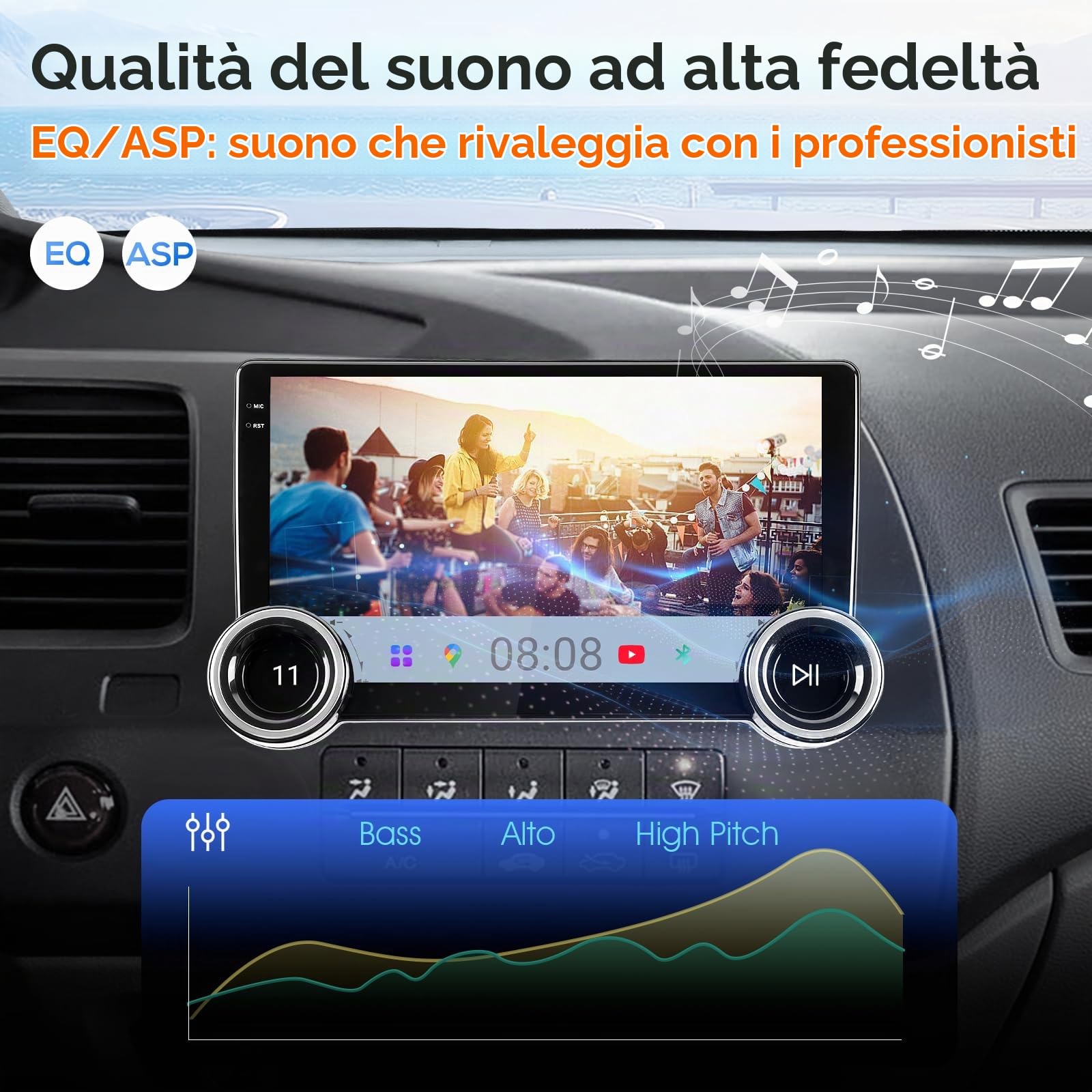 Haudio Autoradio 10.1 Pollici 2 DIN con Wireless Apple CarPlay & Android Auto, Telecamera Di retromarcia HD, Mirroring dello Schermo, Bluetooth, WiFi, Assistente Vocale, Radio AM/FM/RDS 2G+64GB