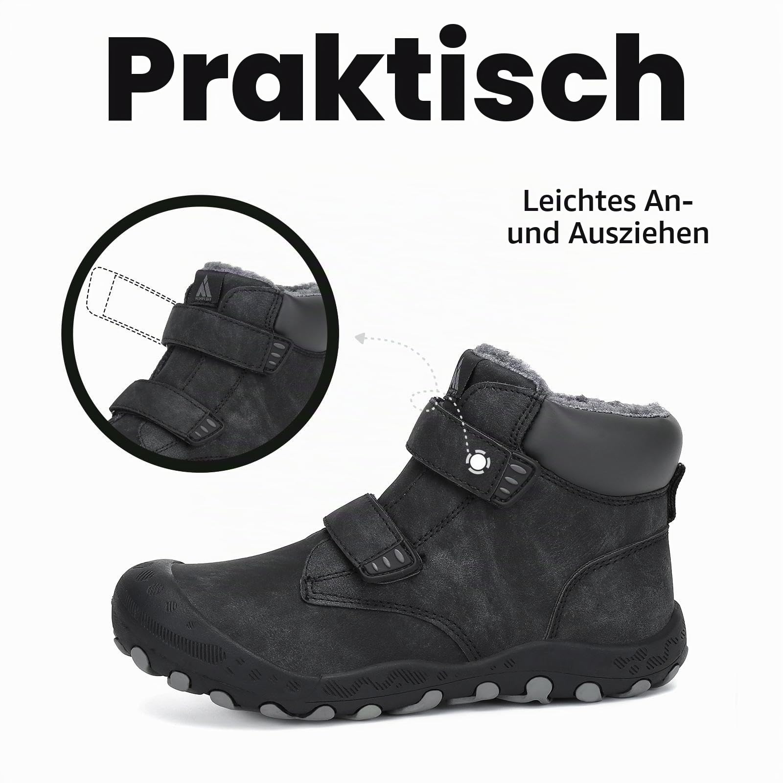 Mishansha Kinder Winterschuhe | Warm gefüttert, Rutschfest