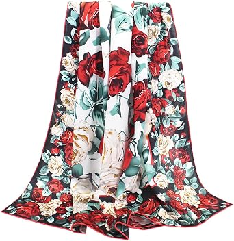 ANDANTINO 100% Silk Scarf 43" Large Square Lightweight Headscarf& ShawlWomen Hair Wraps-With Gift Packed