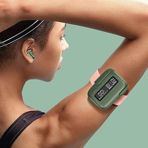 Miniatura 6 de MuatCtarom Auriculares Bluetooth inalámbricos portátiles BPG (verde), diseño BB Pager, pantalla LED de potencia y hora, y función de cronómetro,