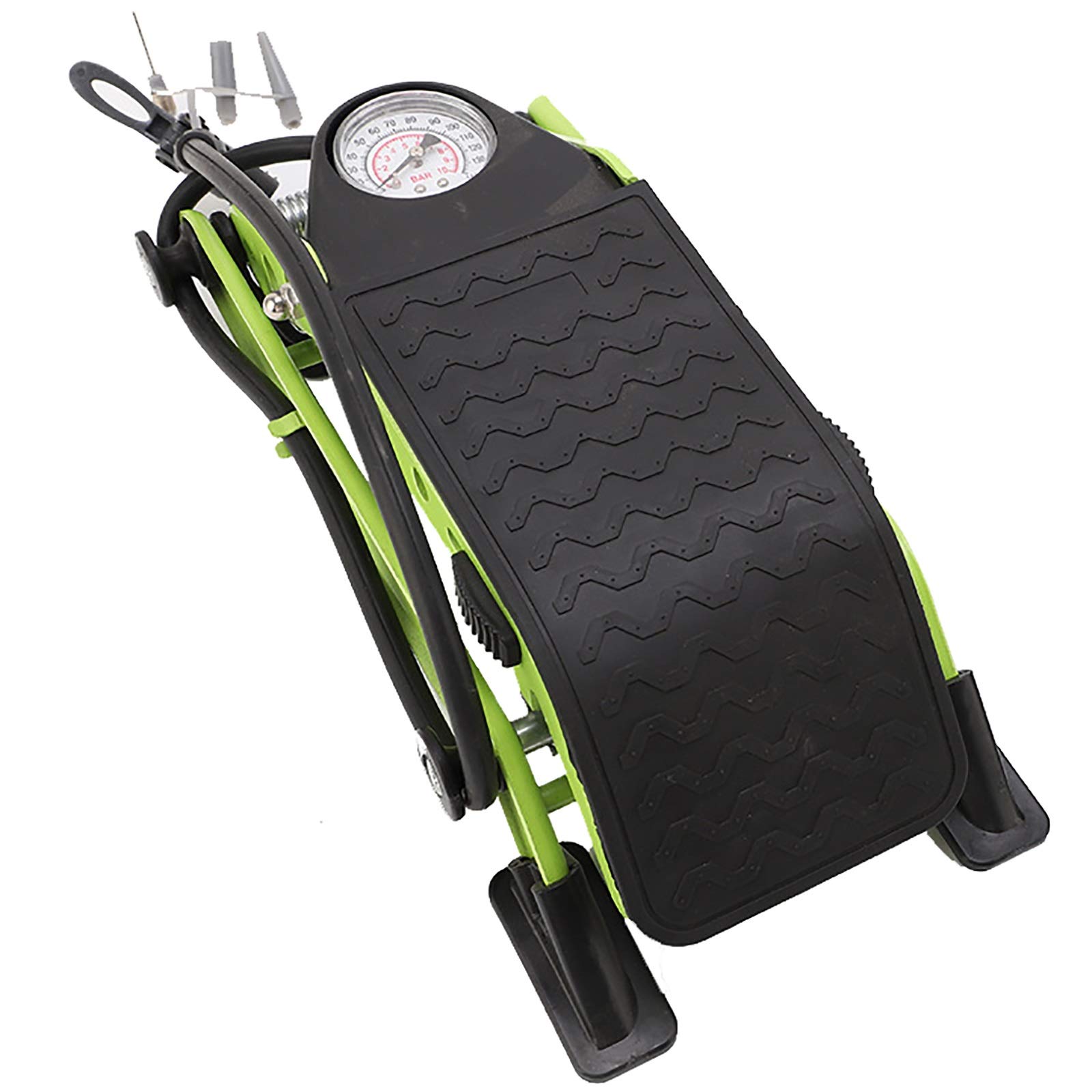 Bomba Bicicleta Bomba portátil de Bicicleta pie Alta presión Pedal Universal Aire para Todo Tipo de Neumáticos y Válvulas