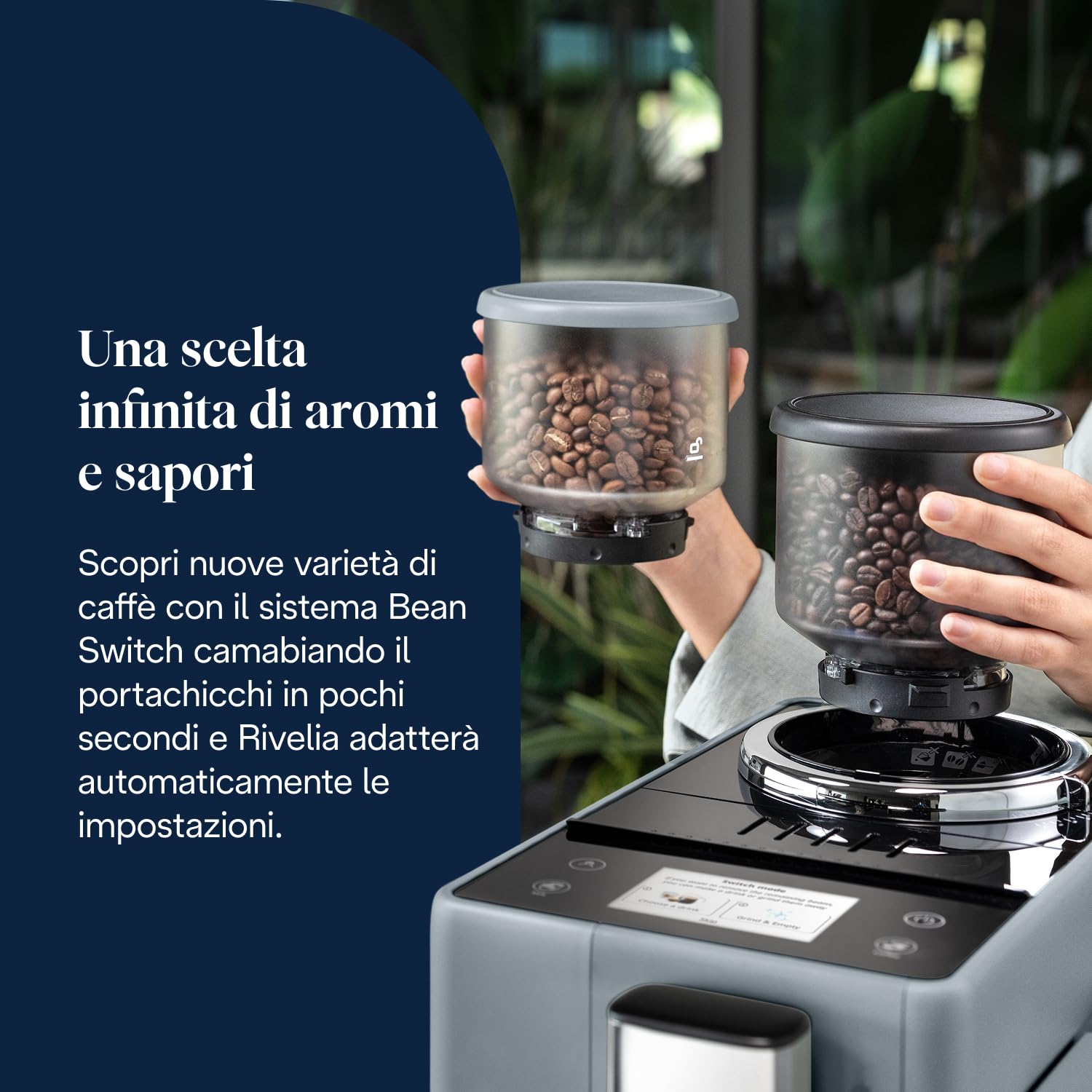 De’Longhi Rivelia – Perfetto Macchina da Caffè Automatica, LatteCrema Montalatte Automatico, 16 Bevande in un Solo Tocco, Display Touch a Colori, Contenitori Intercambiabili, Grigio (EXAM440.55.G) - 4