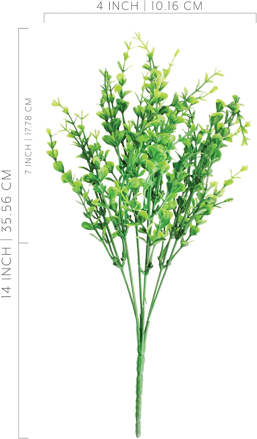 Weather Resistant Faux Green Boxwood Shrubs, 8-Pack