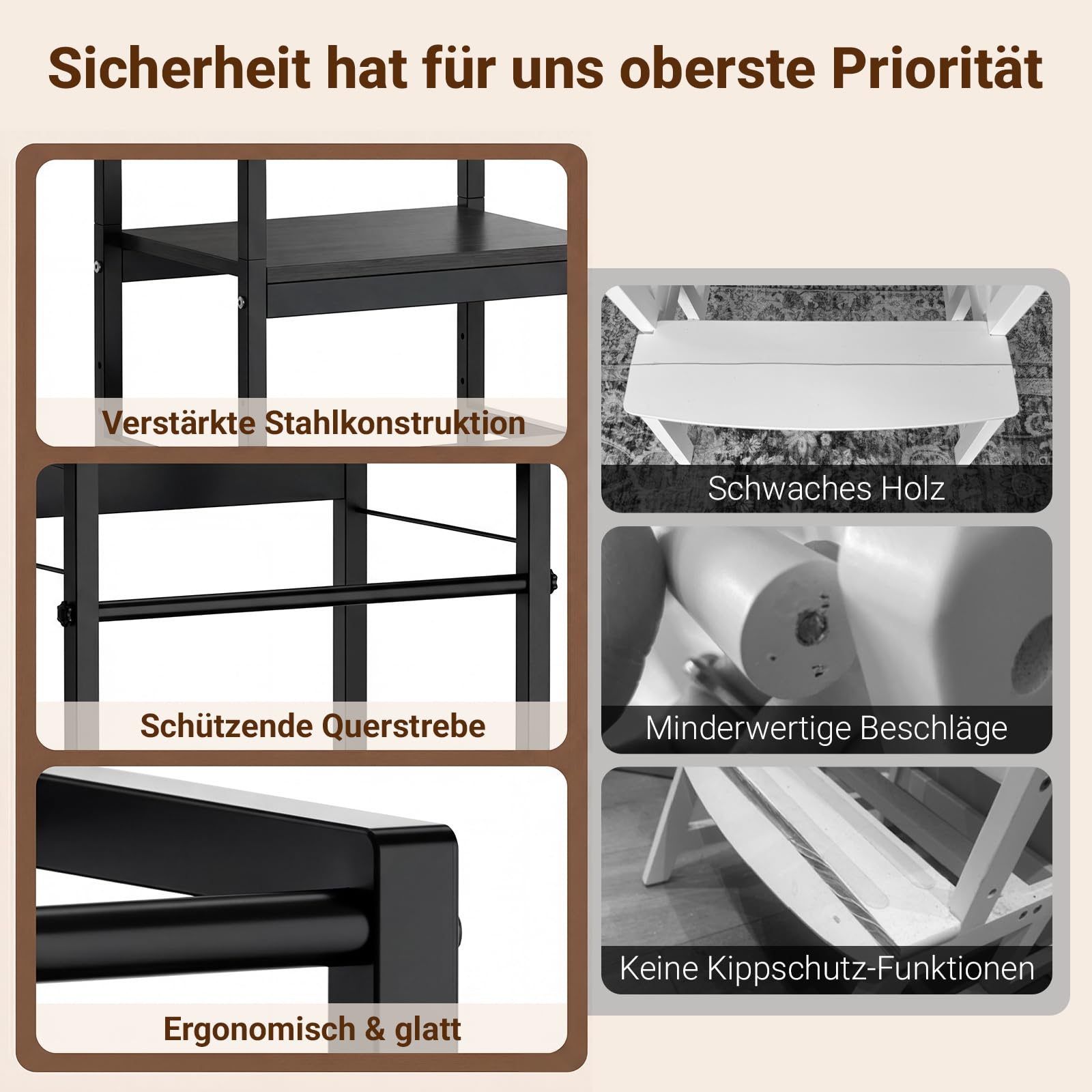 COSYLAND Lernturm ab 1 Jahr Montessori Learning Tower Stahl Stabil, Schwarz | Stabiler Toddler Tower mit 4 Stützfüßen & Rutschschutz. 3-fach höhenverstellbar für Kinder ab 2 Jahren in Küche.