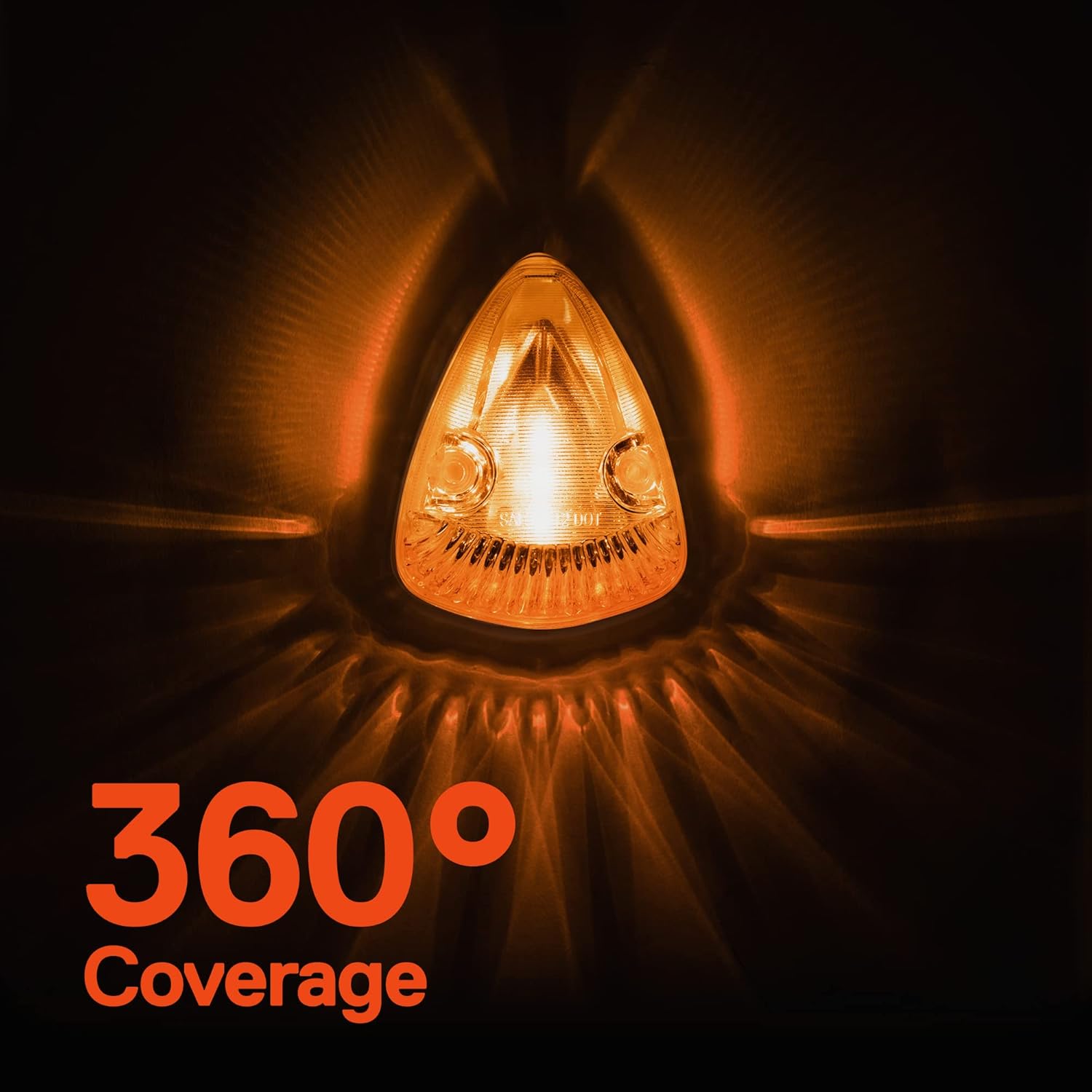 TRUE MODS Amber Teardrop Cab Marker Light Kit [DOT FMVSS 108] [SAE P2] [Universal Fit] [Reflector Lens] [94-98 Dodge Ram Direct Replacement] Lamp for Ford Van Super Duty F150 F250 F350 Chevy Truck