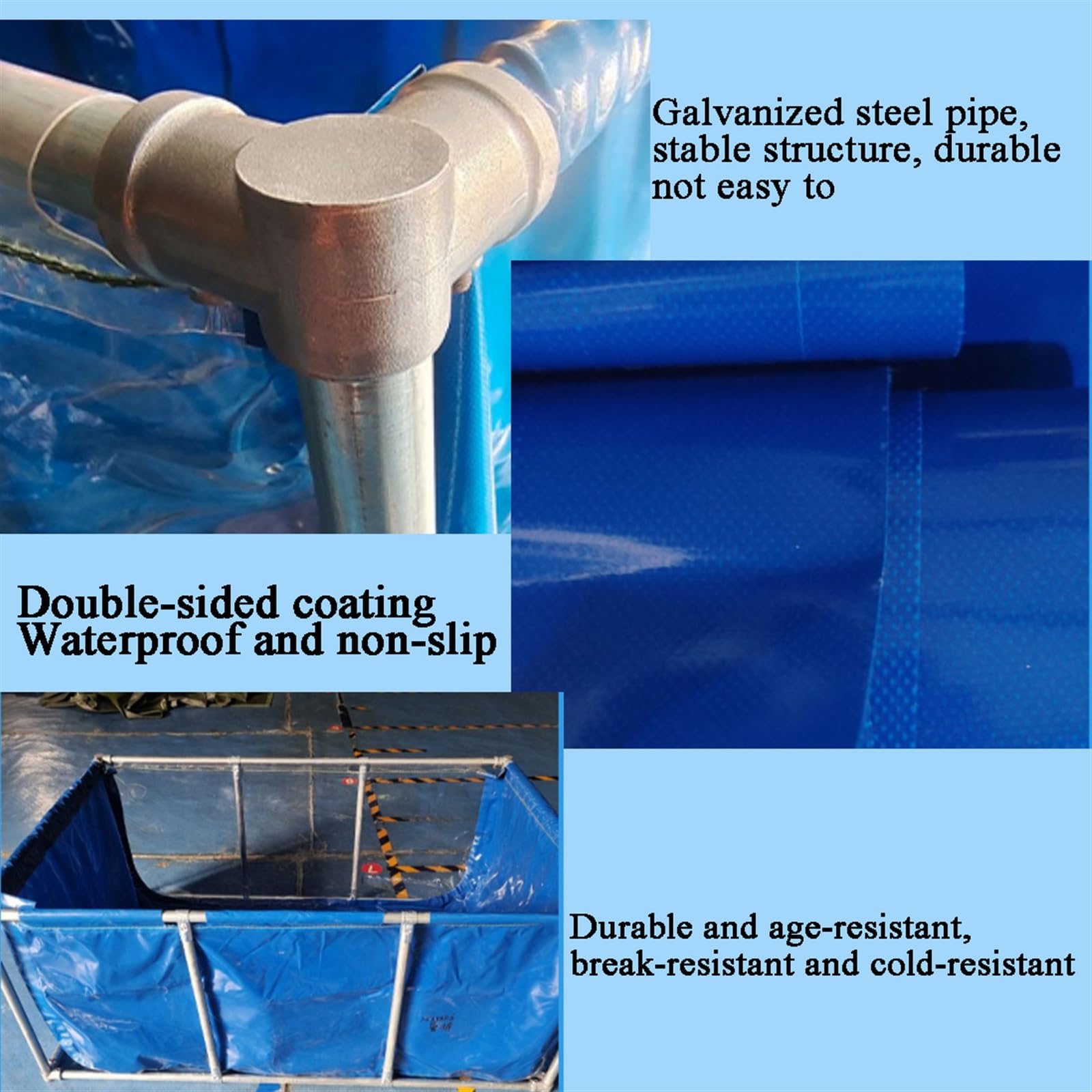 Estanque de peces sobre el suelo, gran piscina de acuicultura de lona transparente para sostener y ver temporalmente, duradera y fácil de instalar para uso en interiores y exteriores