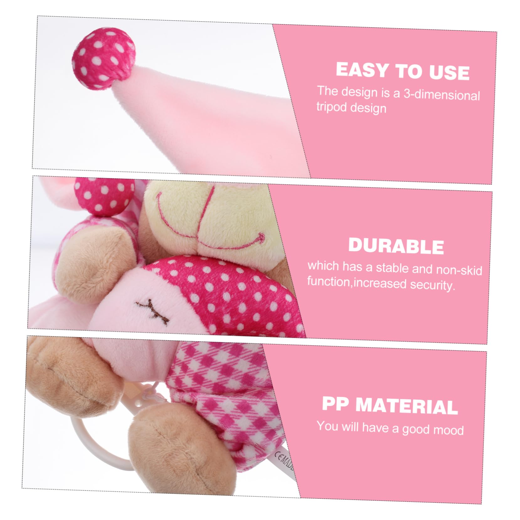 Toyvian 2pièces Doudou Musical pour Ours Apaisant avec Mobile Musical pour Sommeil Et Jeu Berceau
