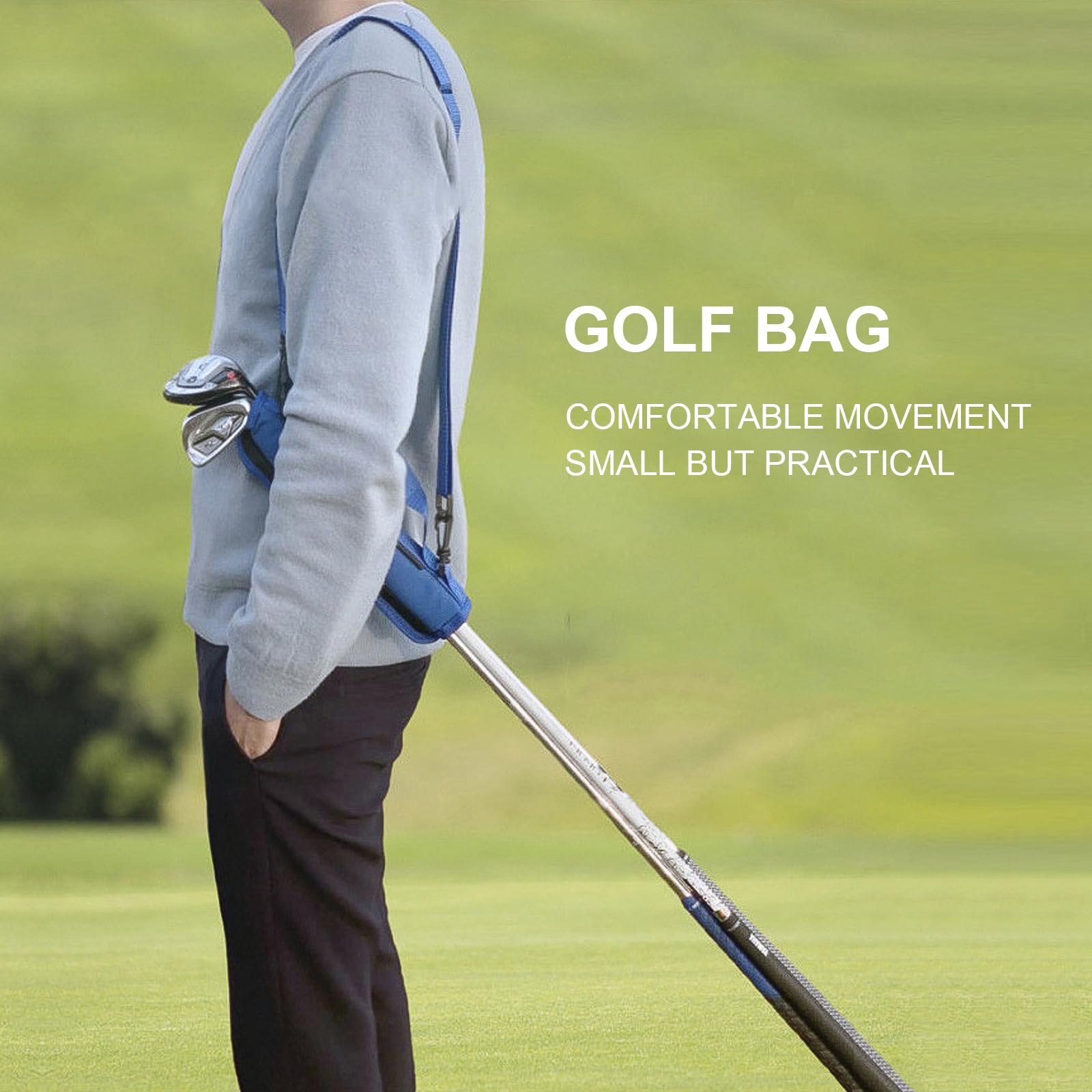 Borsa per mazza da golf, portatile, da golf, domenica, golf club, borsa da viaggio con cinturino regolabile per uomini e donne