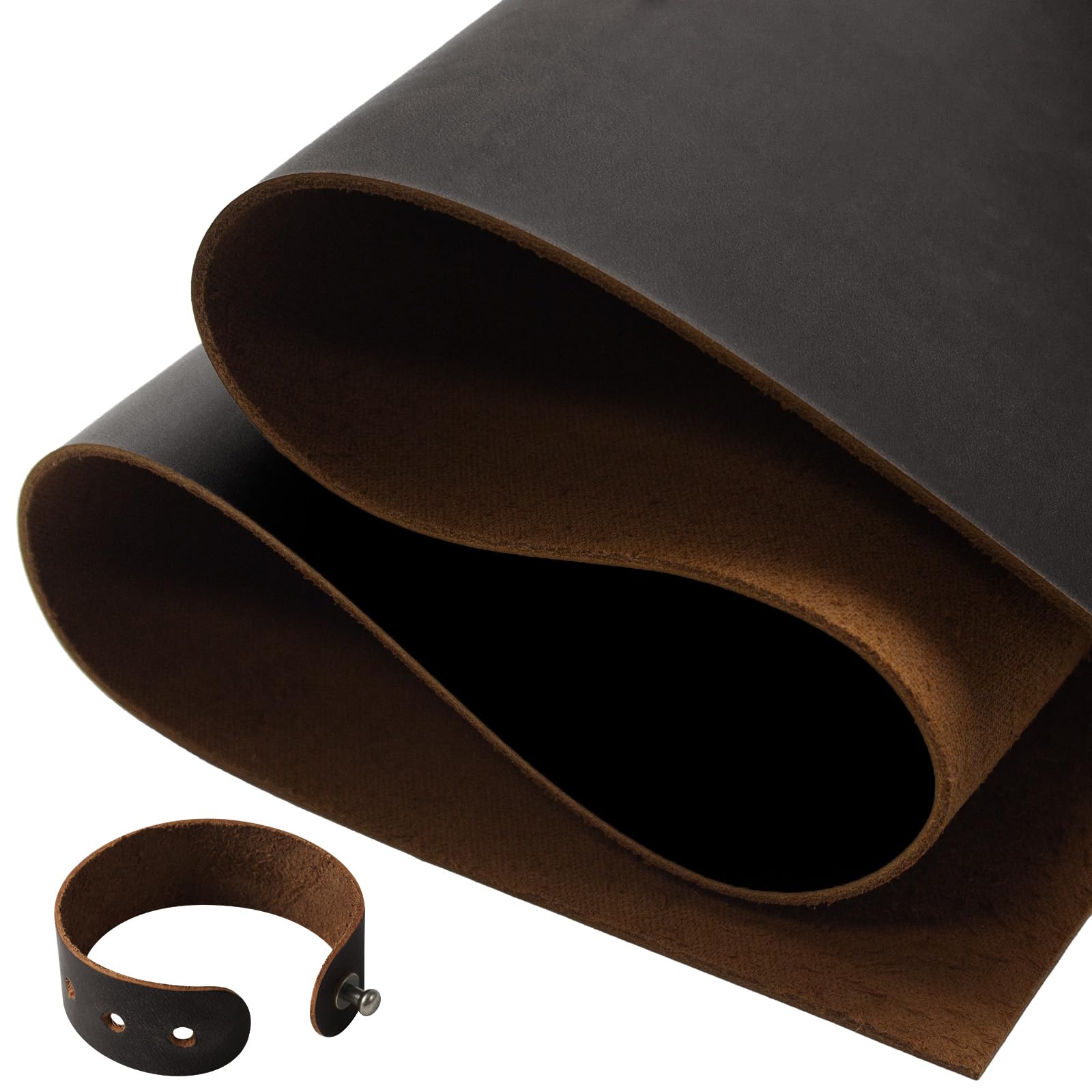 Jack&Chris 9"x12" Tooling Leather Square 1.8-2.0MM Thick Genuine Top Full Grain Leather Sheets for Crafts Tooling Sewing Crazy Horse Cowhide