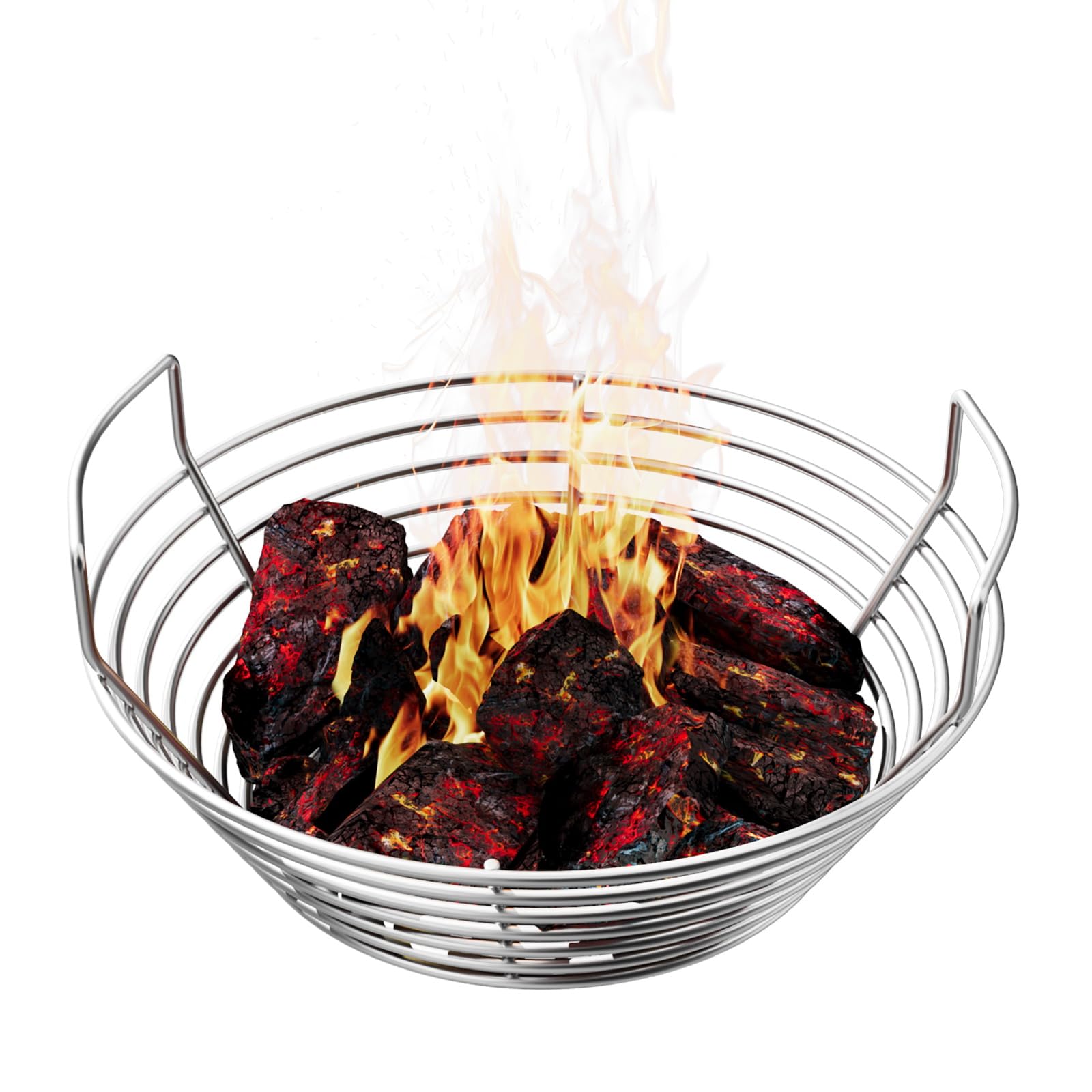 KIKIBRO Stainless Steel Charcoal Ash Basket for Big Green Egg and Kamado Joe Grills