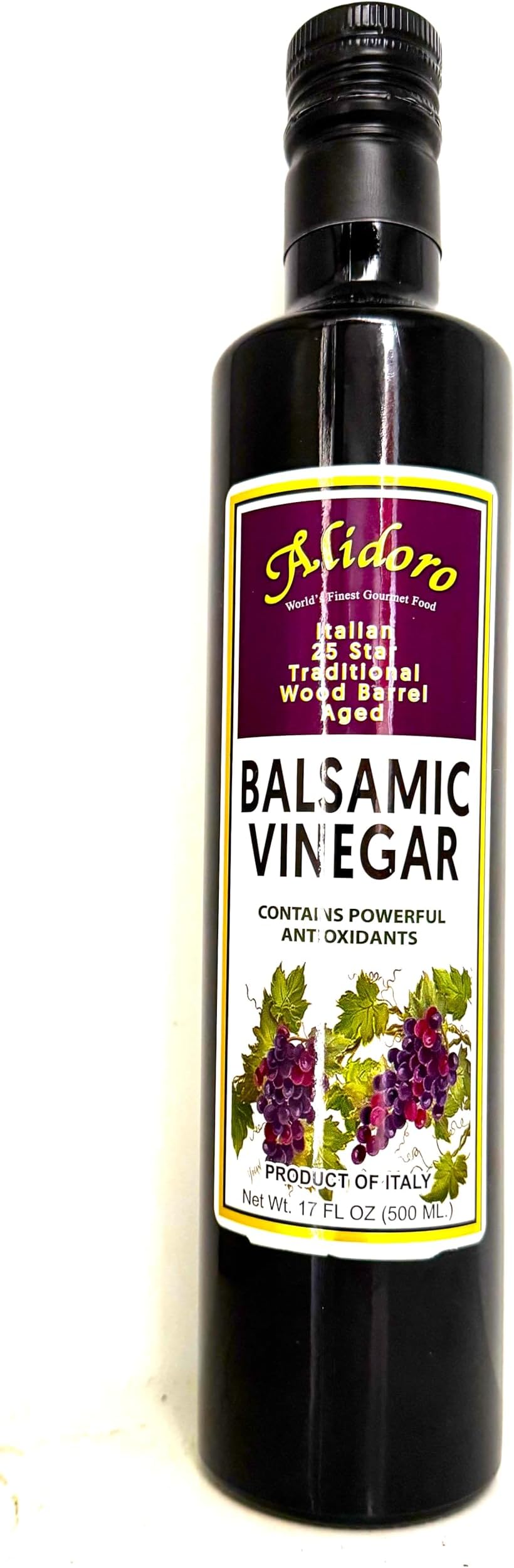 Alidoro 18 Years Old Traditional Style Balsamic Vinegar (500ML) Includes 1-Bottle Pourer