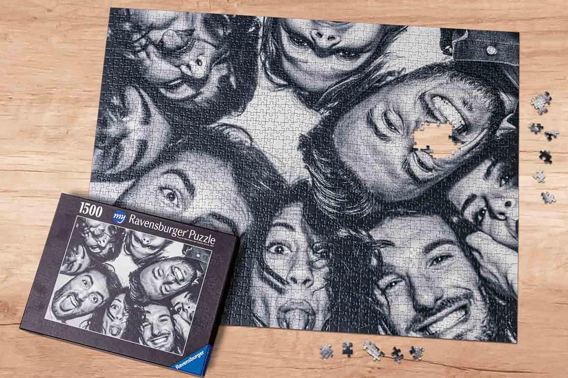 Ravensburger Fotopuzzle - 1500 Teile Puzzle zum Selbstgestalten - personalisierte Fotogeschenke für Kinder und Erwachsene (Rote Metallbox/Querformat)