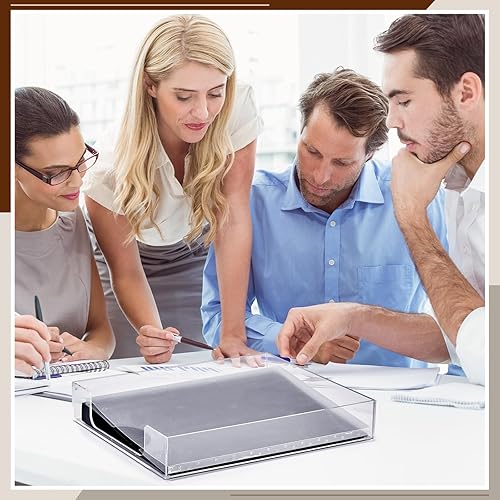 Miniatura 6 de Lincia 2 bandejas de acrílico apilables de 12.6 x 10.2 x 2.1 pulgadas, transparente