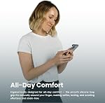 Magnetic Silicone Phone Grip Loop Holder for MagSafe iPhone Case | (White Sparkle) Soft Comfortable Finger Loop; Sized for a loose fit; Compatible with MagSafe Phone Cases and iPhones