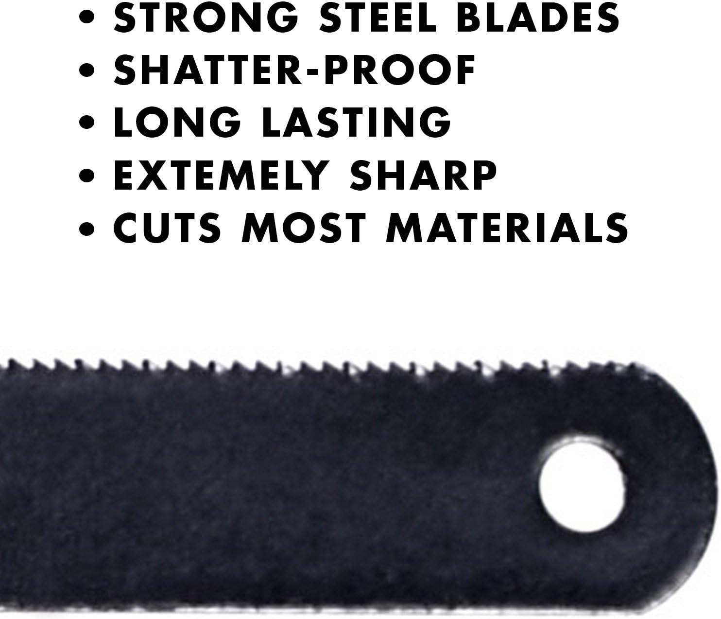 Hacksaw Replacement Blades (10 Pack) High Speed 24 TPI - 12" Length Hack Saw Blade - Carbon Strength Steel - Industrial Premium Grade