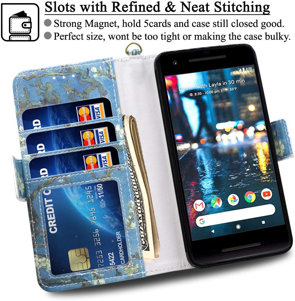 Amаzоn Crаzу 🔥 Dеаlѕ Mefon Google Pixel 2 Case Wallet Leather Detachable, with Tempered Glass and Wrist Strap, Enhanced Magnetic Closure, Card Slot, Kickstand, Durable Slim, Flip Folio Cases for Pixel 2 (Blossom)