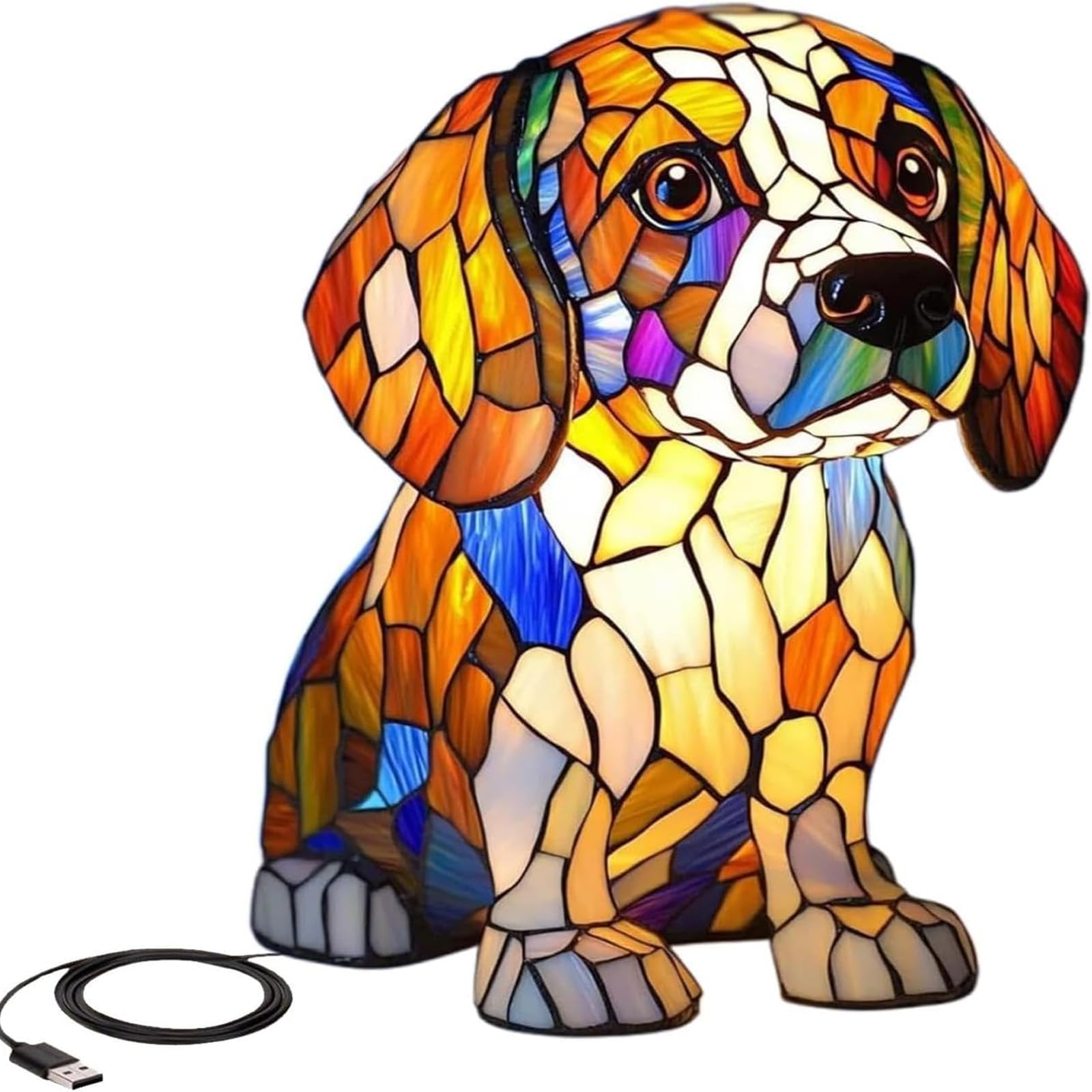 Lumière de nuit pour chiens en forme de Corgi et Bouledogue Français LED