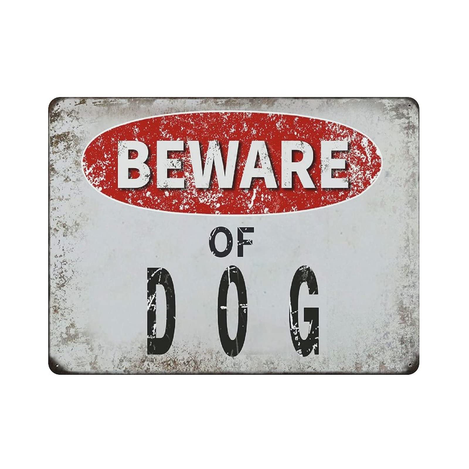 Metal Tin Sign Beware of Dog Vintage Tin Poster Metal Sign Wall Decoration Country Kitchen Home Garage Decor 12"x16"