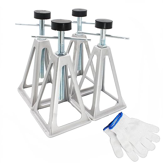 X-Haibei RV Stabilizers Jacks for Trailer Camper 4 Pack Aluminum Stack Jacks 6000 Pounds Supports with Cushion Rubbers Adjustable from 11" to 17"