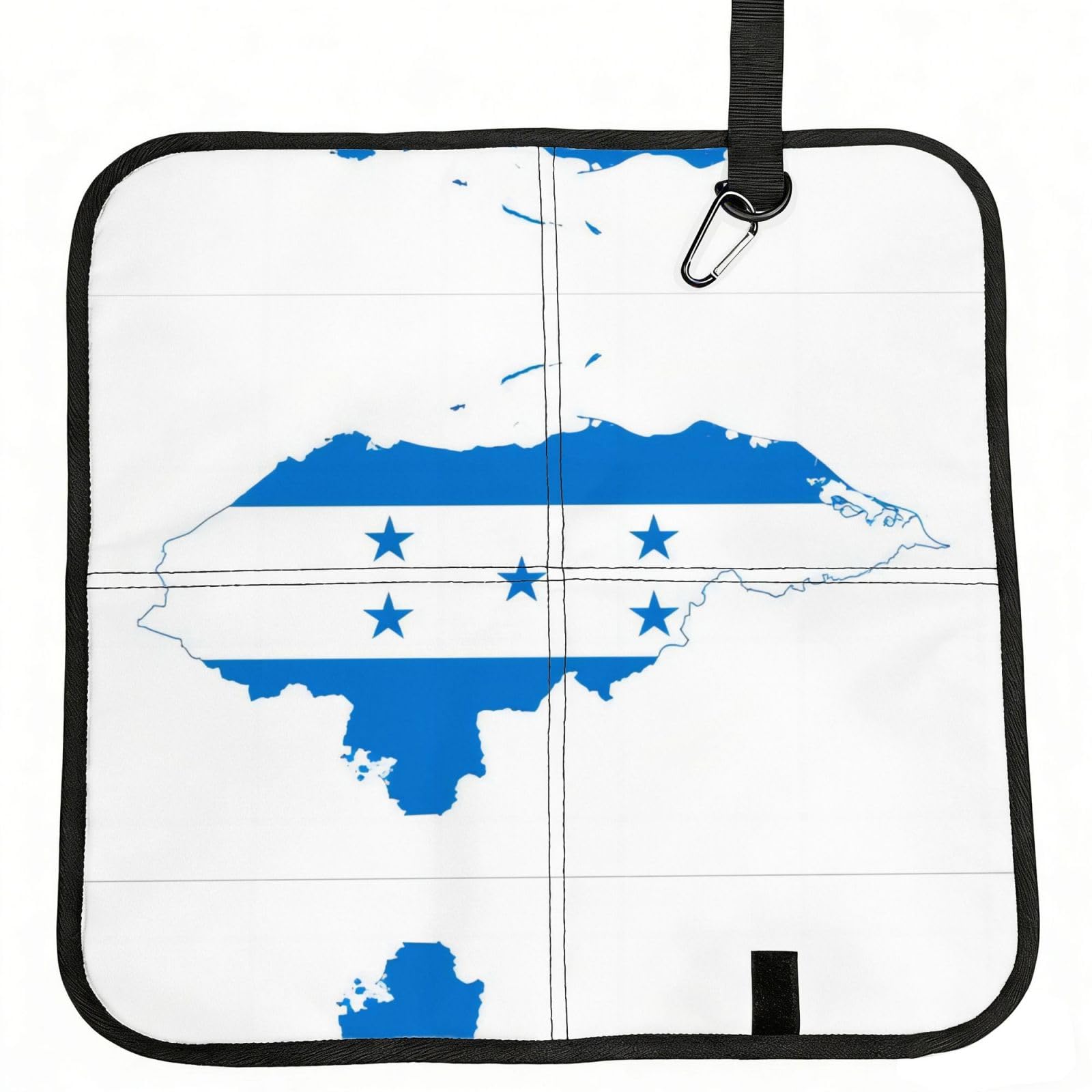 WBQLSL Honduras Flag Foldable Seat Cushion - Portable Stadium Pad with Carabiner for Camping Hiking Picnic Beach