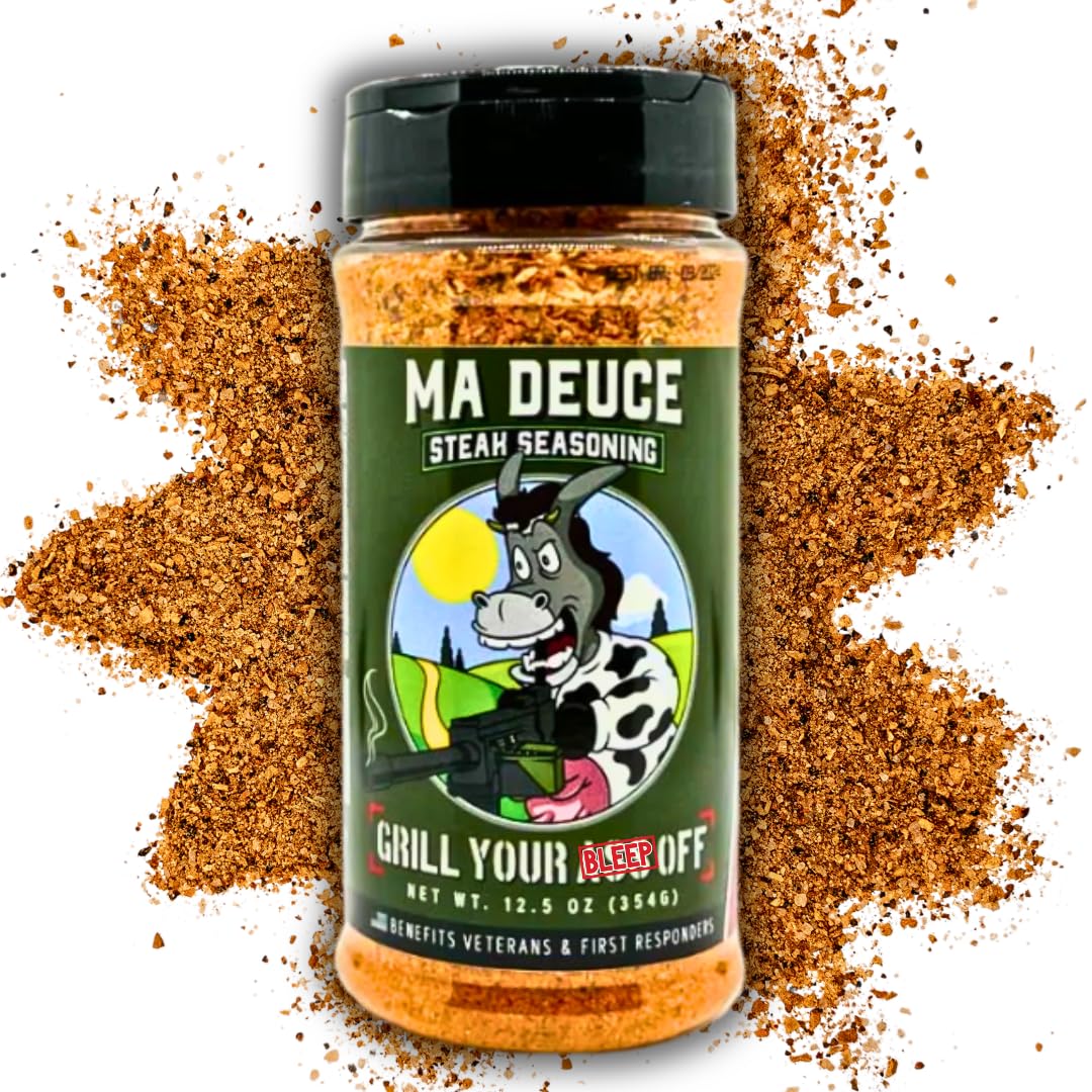 GYAO Ma Deuce Steak Seasoning – 12.5oz Large Granulated Steak Seasoning – MSG & Gluten Free – USA Made & Veteran Owned